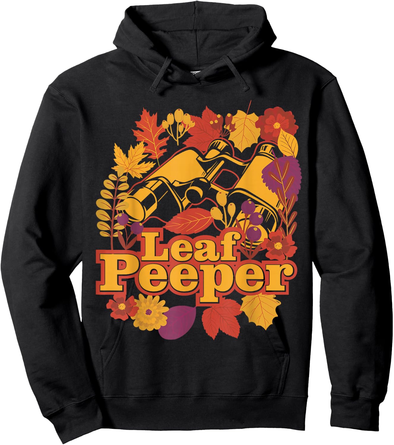Leaf Peeper - New England Fall Foliage Pun Hoodie - Hoodie | Black