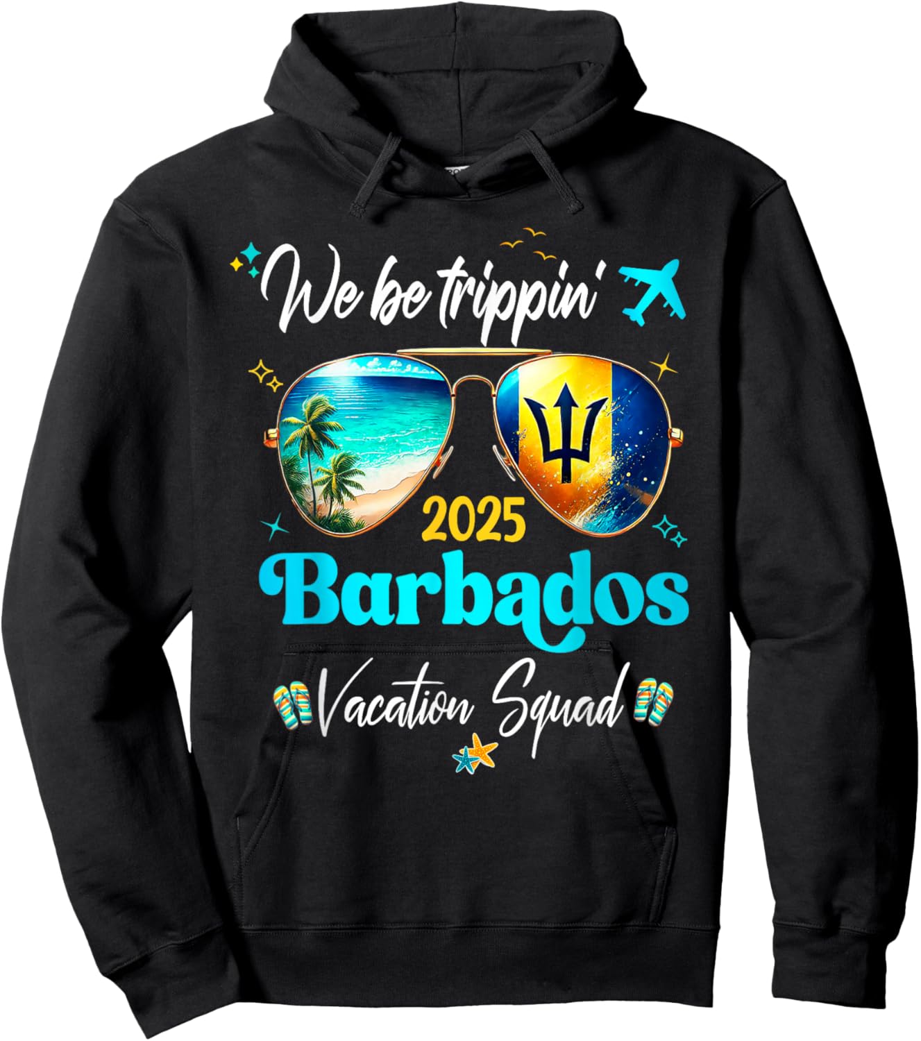 Barbados Vacation 2025 Straight Trippin' Birthday Cruise Gro Hoodie - Hoodie | Black