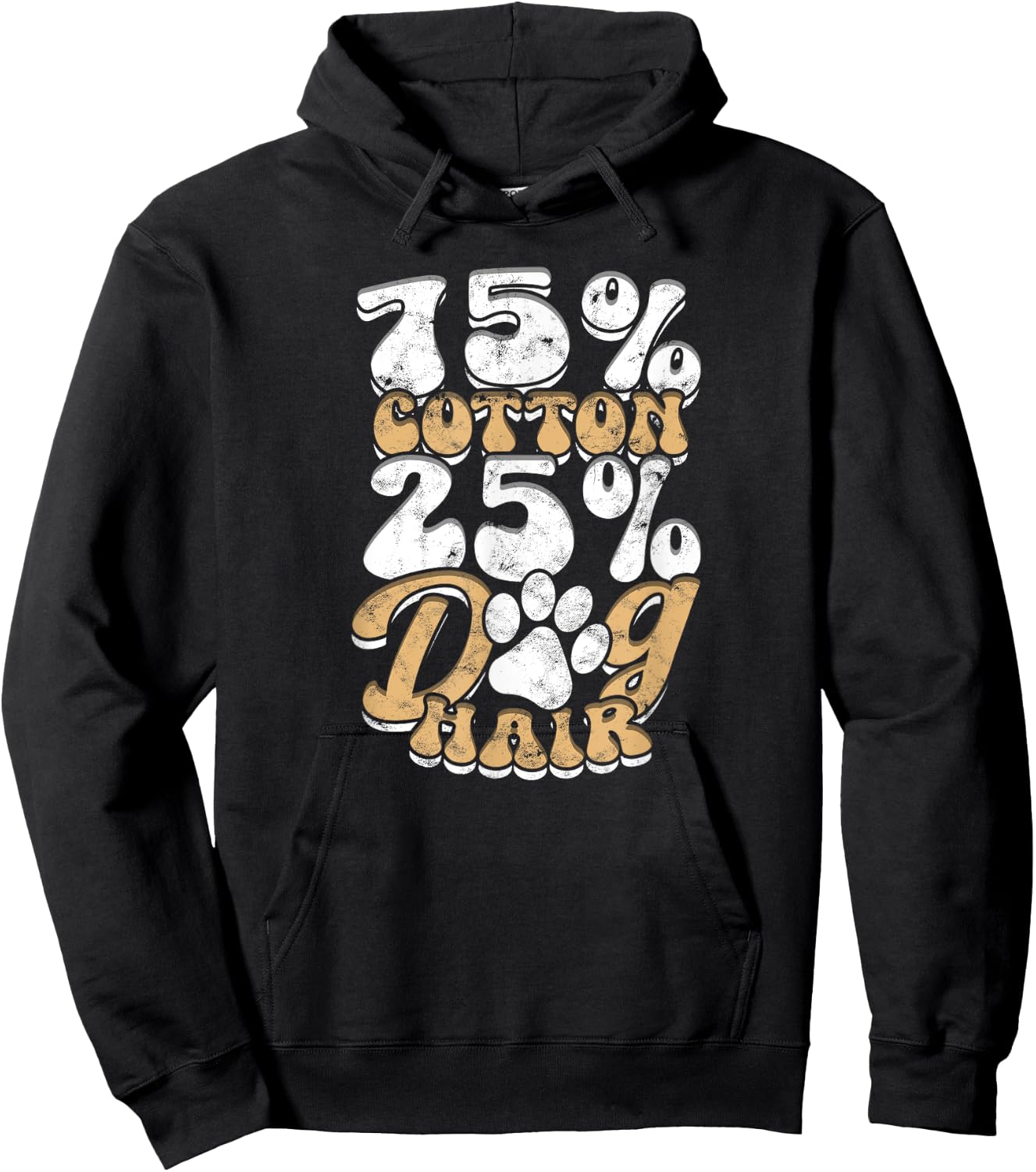 75% Cotton 25% Dog Hair - Funny Hoodie - Hoodie | Black