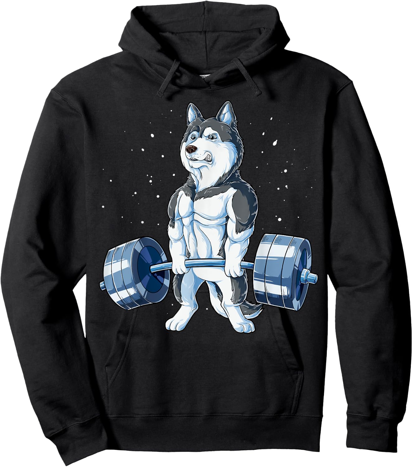 Siberian Husky Weightlifting Funny Deadlift Men Fitness Gym Hoodie - Hoodie | Black