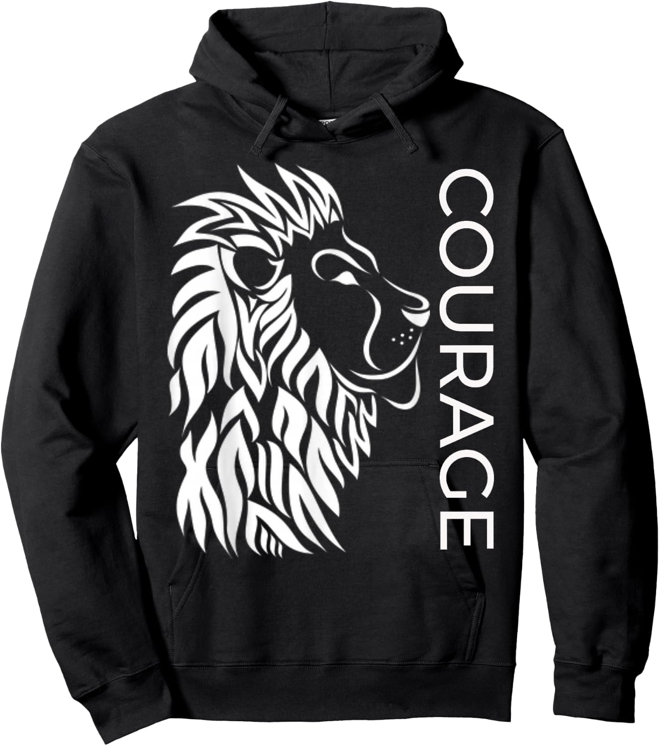 "Courage" Brave Lion Fighters Fearless Inspiring Hoodie - Hoodie | Black