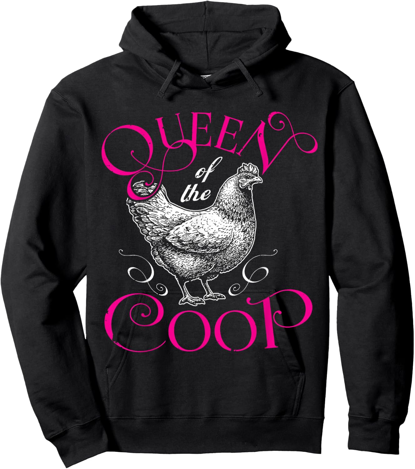 Queen of the Coop Shirt Funny Backyard Chicken Farmer Hoodie - Hoodie | Black