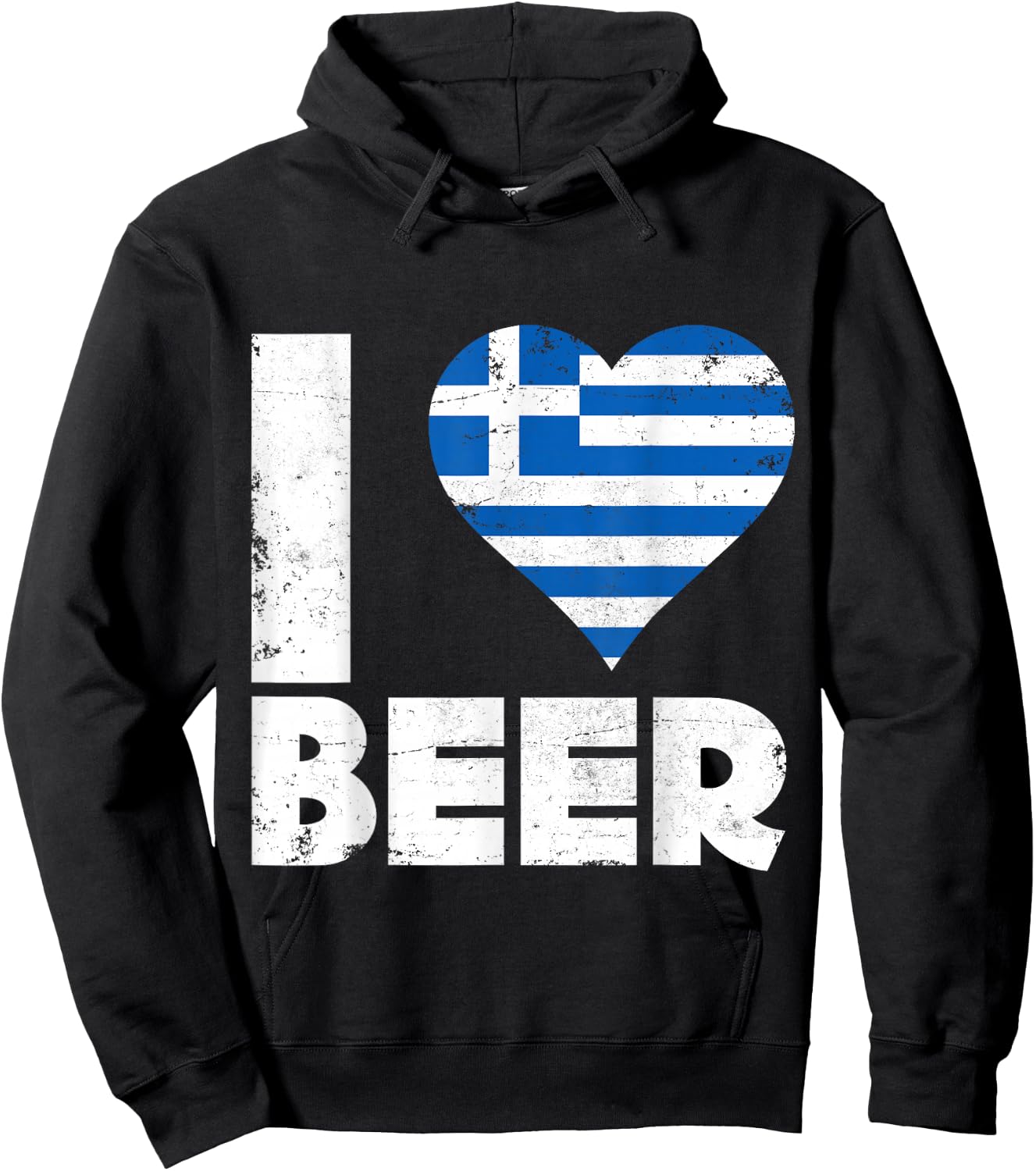 I Heart Greek Beer Greece Pride Drinking Love Home Hoodie - Hoodie | Black