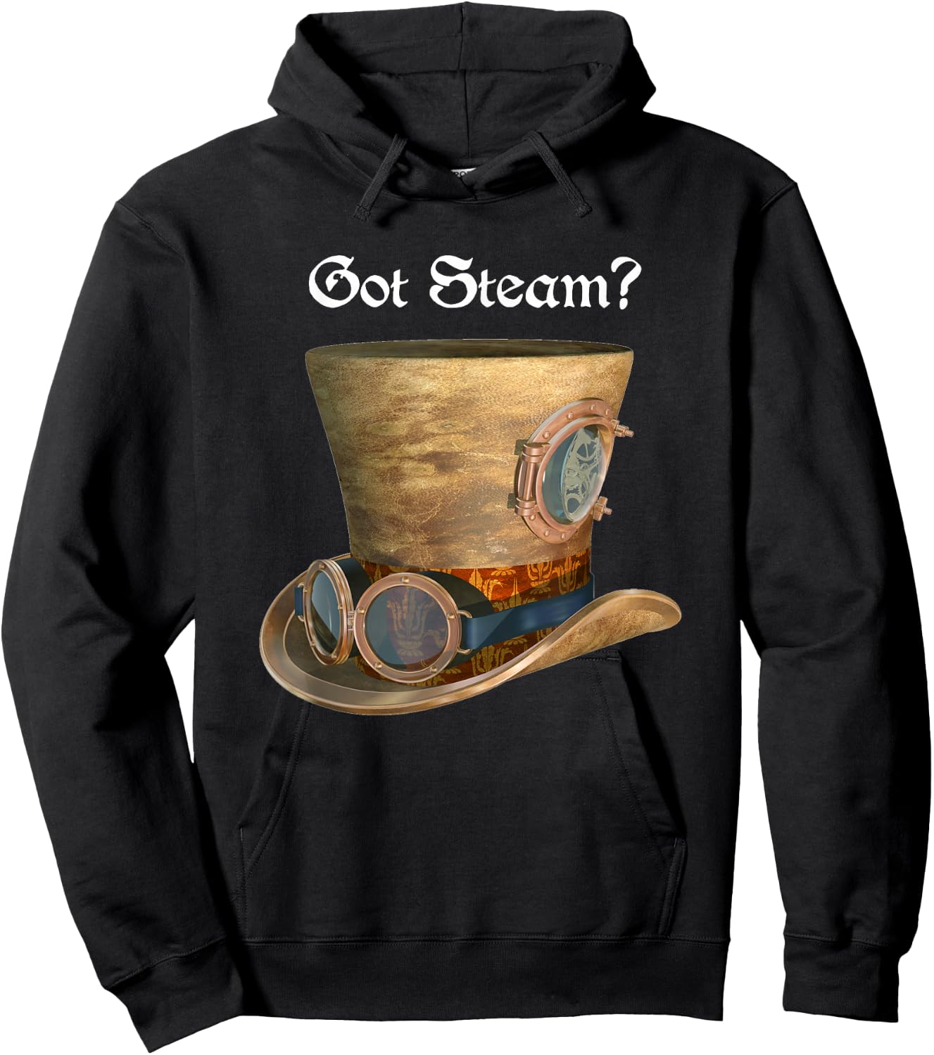Steam Punk Top Hat Goggles Cosplay Sci Fi T Shirt Steampunk Hoodie - Hoodie | Black