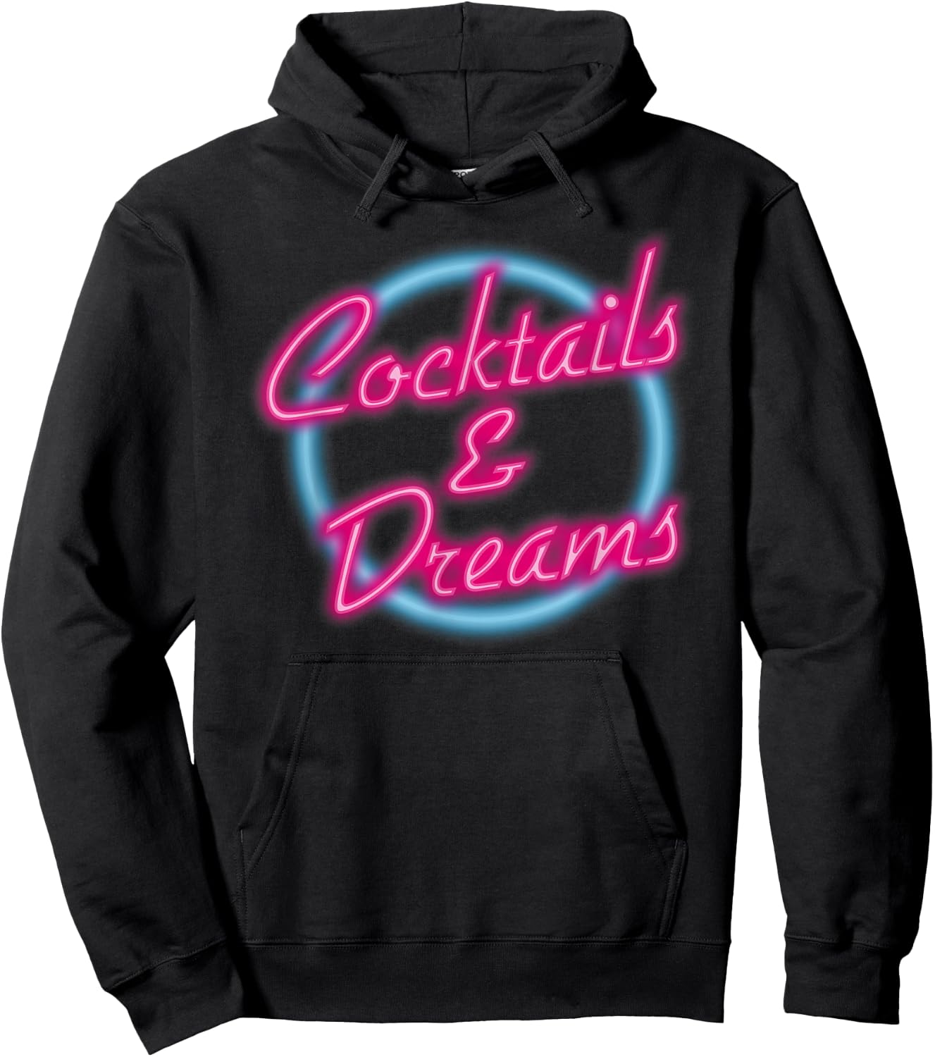 Cocktails and Dreams Neon Sign Hoodie - Hoodie | Black
