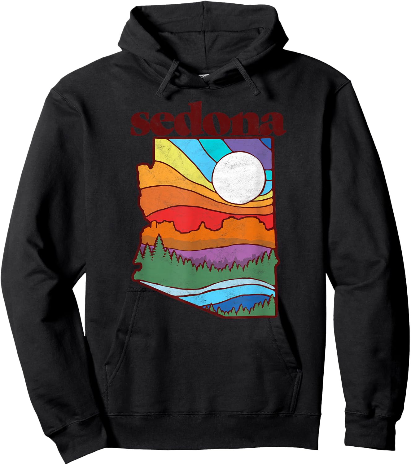 Sedona Arizona Vintage Nature Design Outdoor Graphic Hoodie - Hoodie | Black