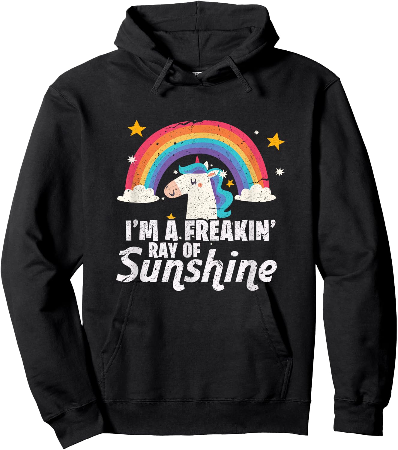 I'm A Freaking Ray Of Sunshine Shirt | Funny Unicorn Gift Hoodie - Hoodie | Black