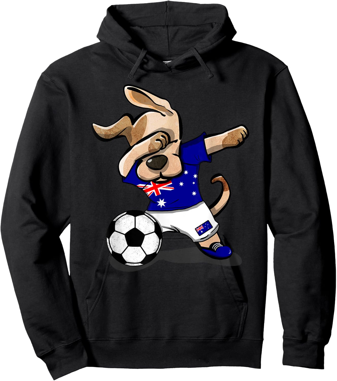 Dog Dabbing Soccer Australia Jersey Shirt Australian Hoodie - Hoodie | Black