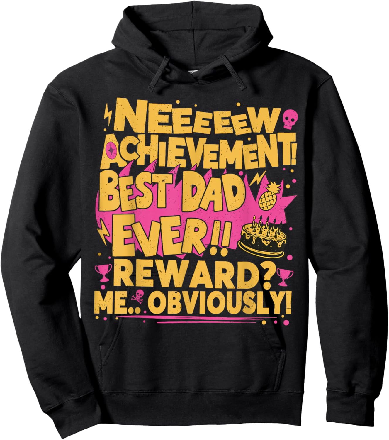 New Achievement Happy Fathers Day Crawler Gamer Dad USA Hoodie - Hoodie | Black