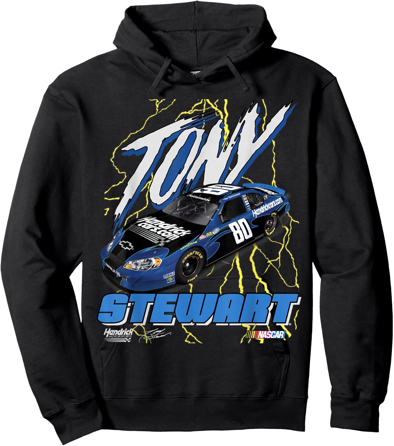 Hendrick Motorsports Tony Stewart Lightning #80 Poster Hoodie - Hoodie | Black