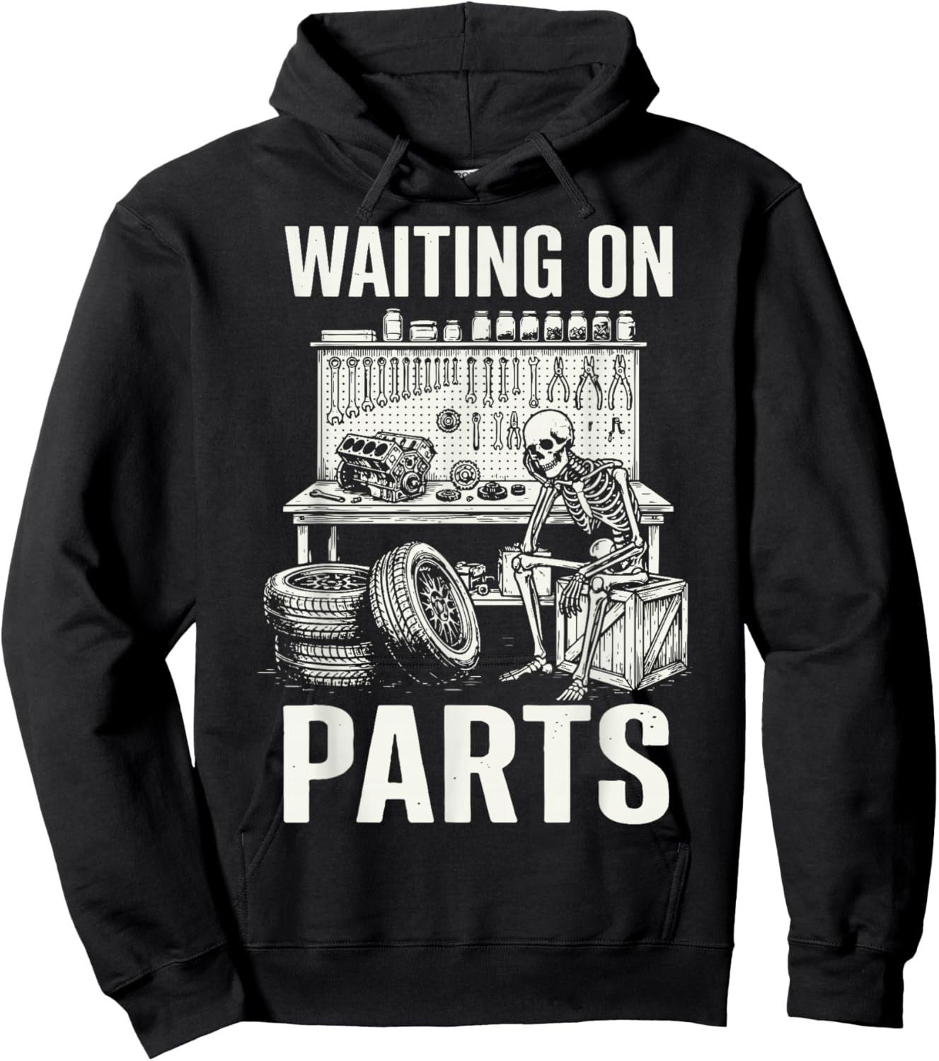 Waiting On Parts Skeleton Hoodie - Hoodie | Black