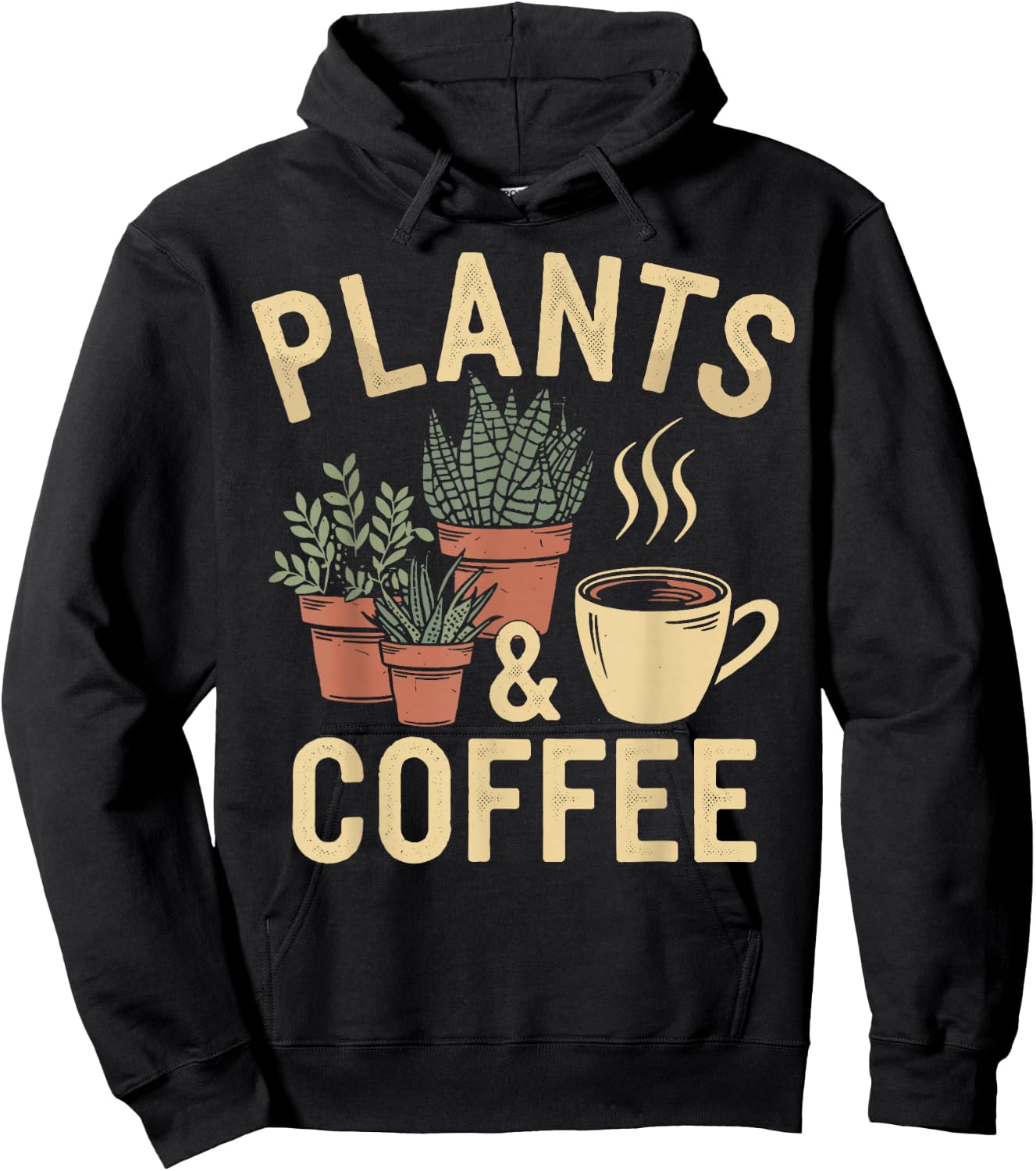 Plants & Coffee Funny Gardening Plant Lover Hoodie - Hoodie | Black
