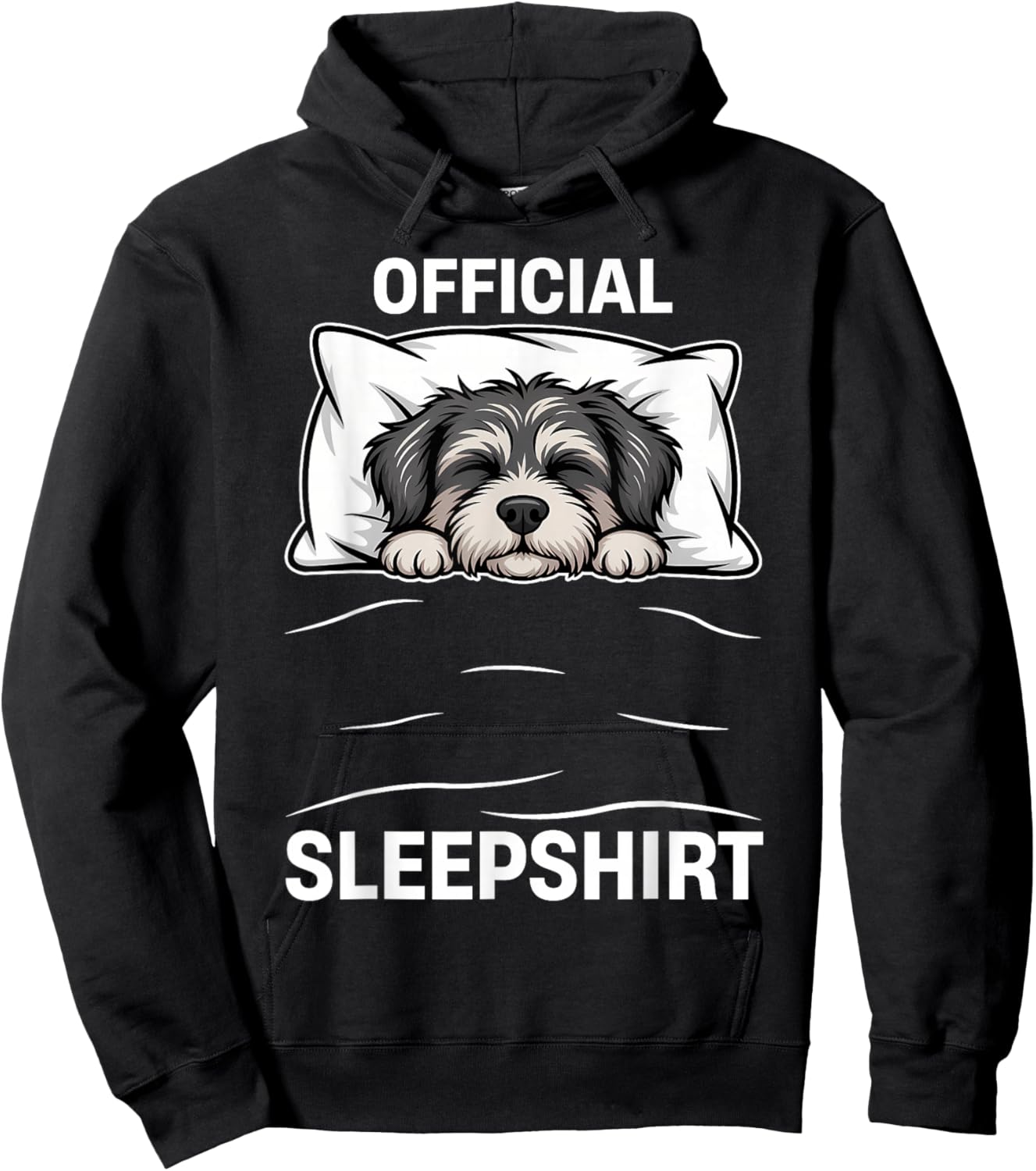 Miniature Schnauzer Pajama Official Sleep Hoodie - Hoodie | Black