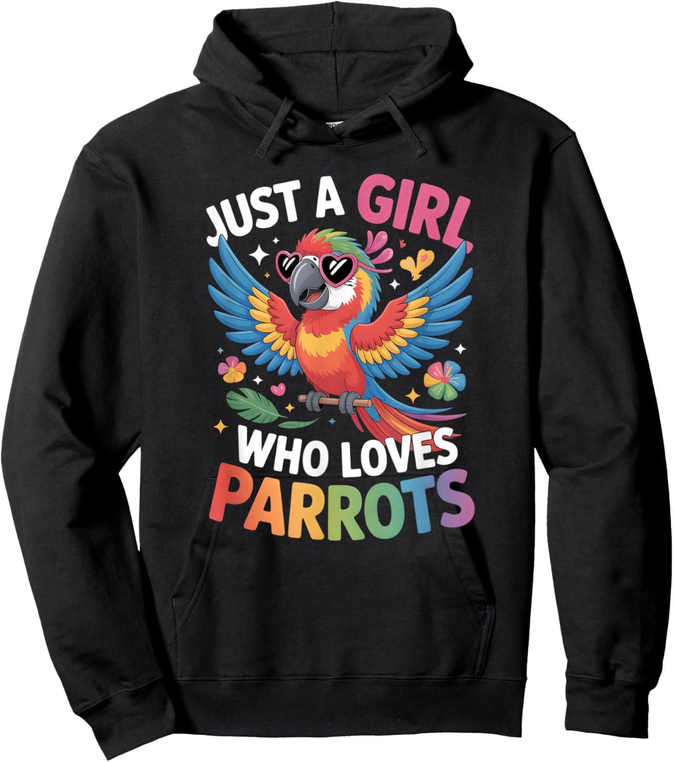 Girls Parrot Hoodie - Hoodie | Black