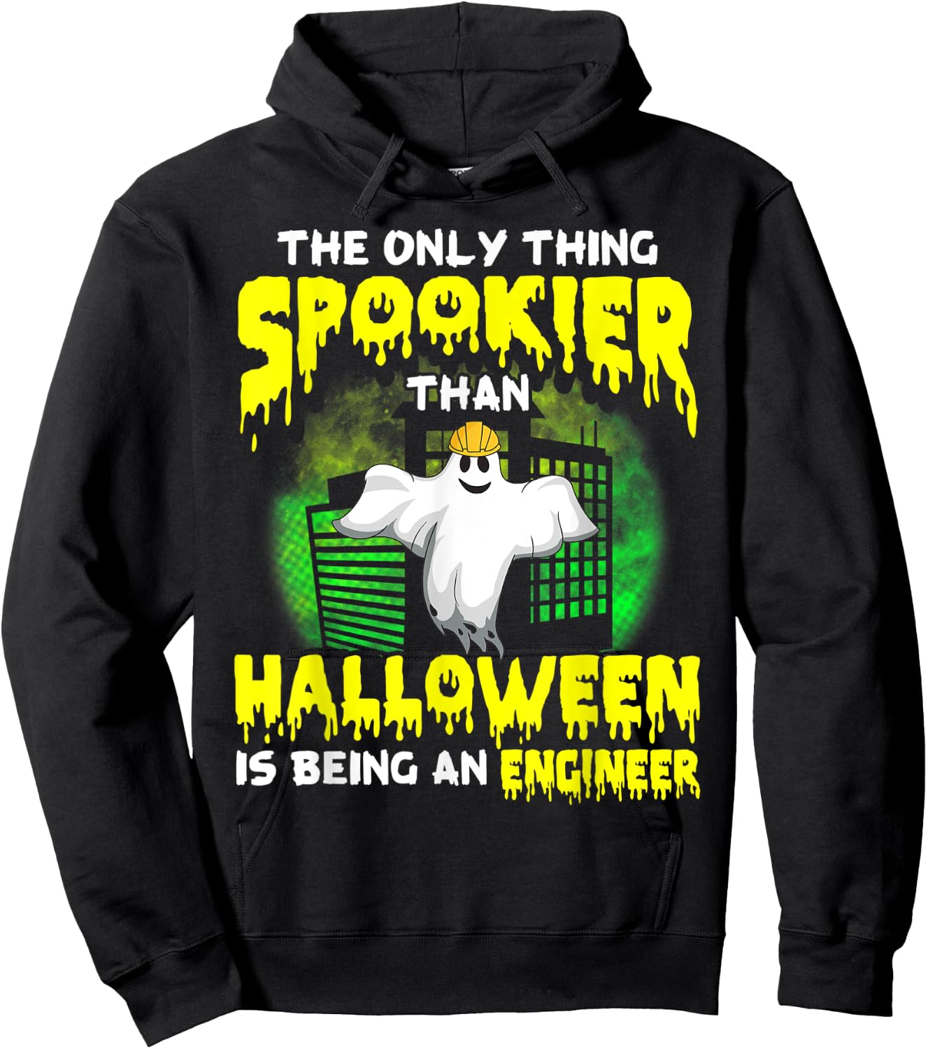 Funny Civil Engineer Halloween Ghost Electrical Engineer Hoodie - Hoodie | Black