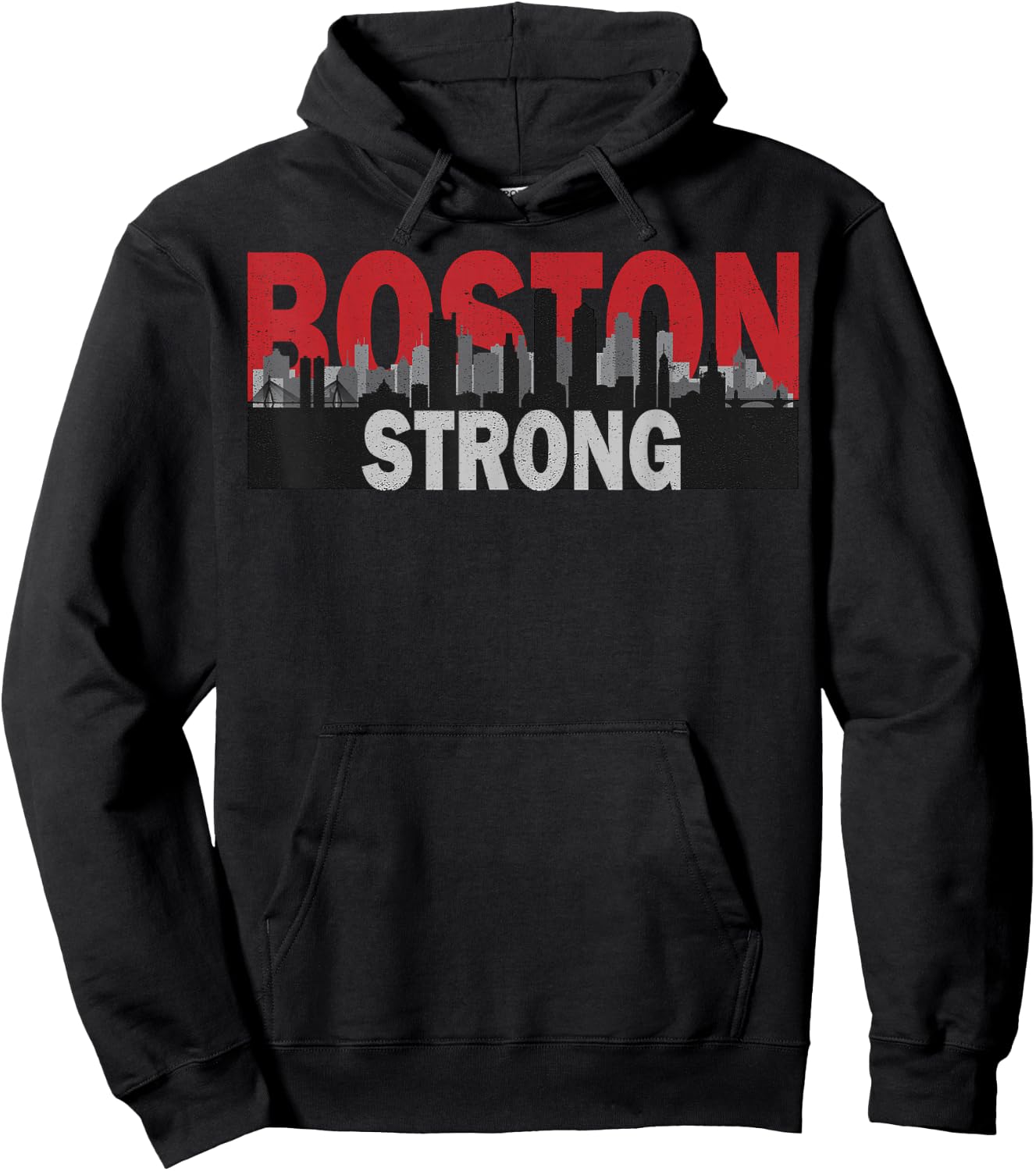 Boston Strong Vintage Boston City Skyline Hoodie - Hoodie | Black