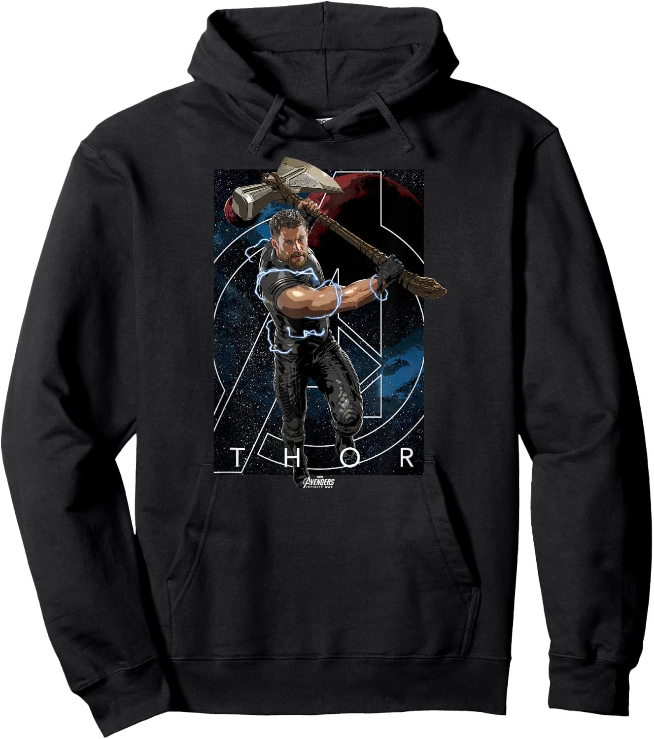 Marvel Infinity War Thor Stormbreaker Galaxy Graphic Hoodie - Hoodie | Black