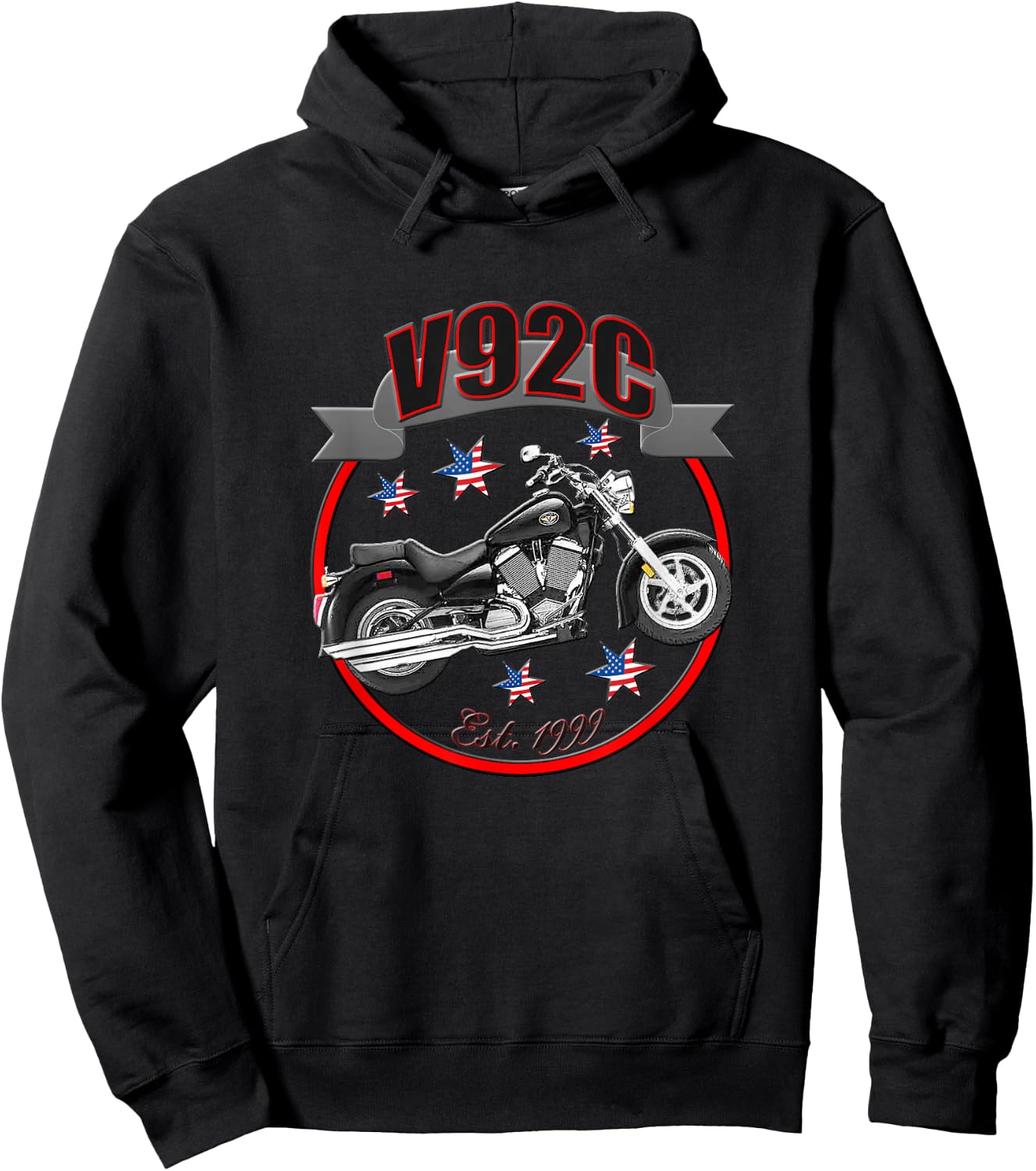 Victory V92C U.S.A. Star Motorcycle Hoodie - Hoodie | Black