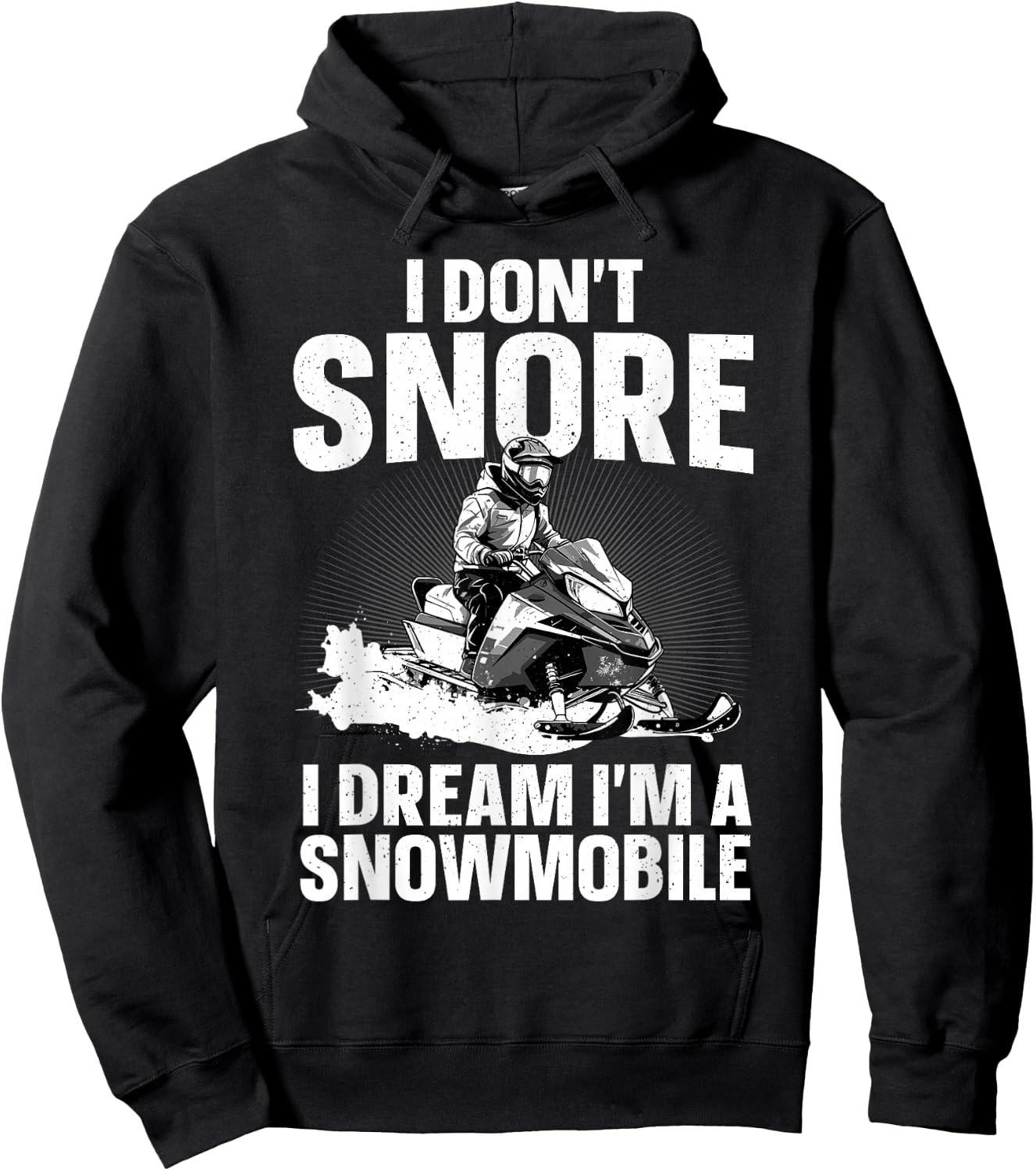 Snowmobile Gift Snowmobiling Accessories & Stuff -Adult Black Short Sleeve Straight Fit Non-Stretchable Letter Print Art Snowmobile Lover Hoodie - Hoodie | Black