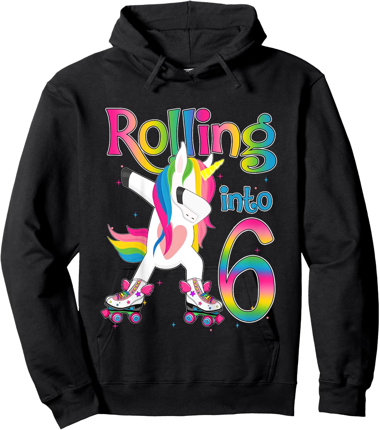 Rolling Into 6 years Let's Roll I'm Turning 6 Roller Skate Hoodie - Hoodie | Black