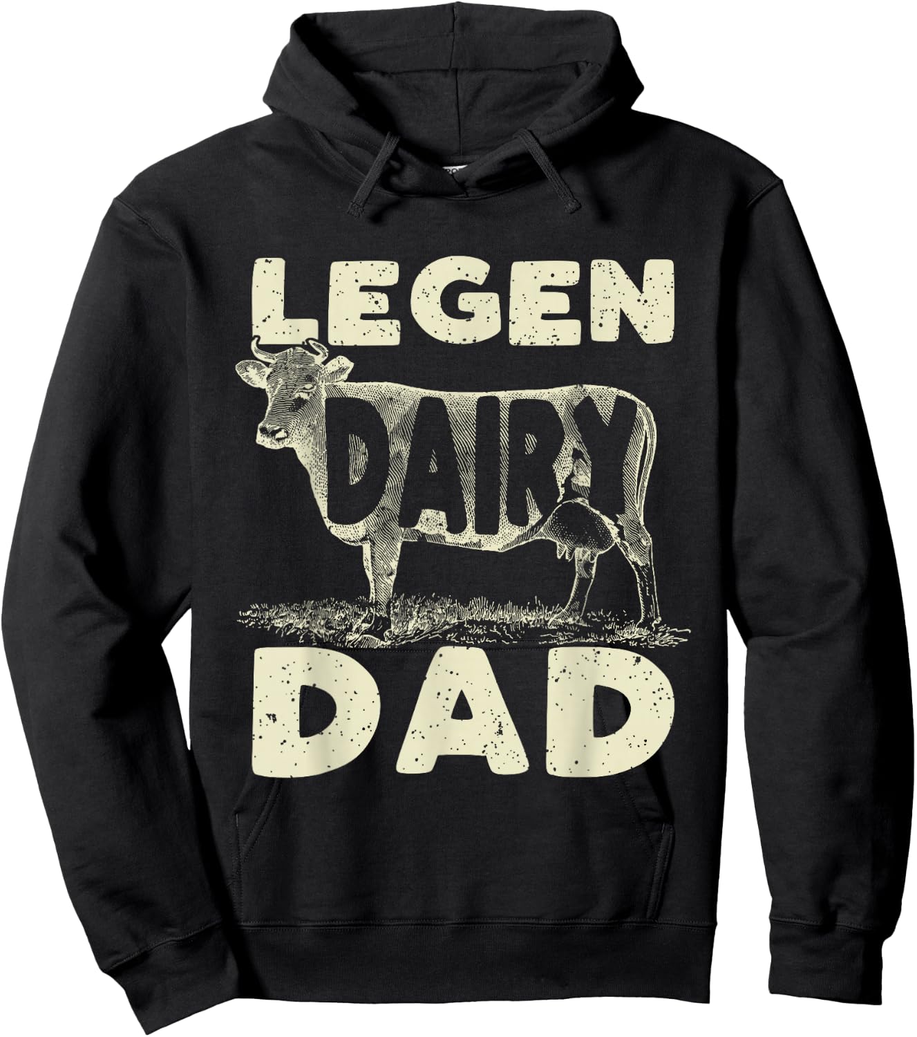 Legen Dairy Dad Cow Farmer Father's Day Hoodie - Hoodie | Black