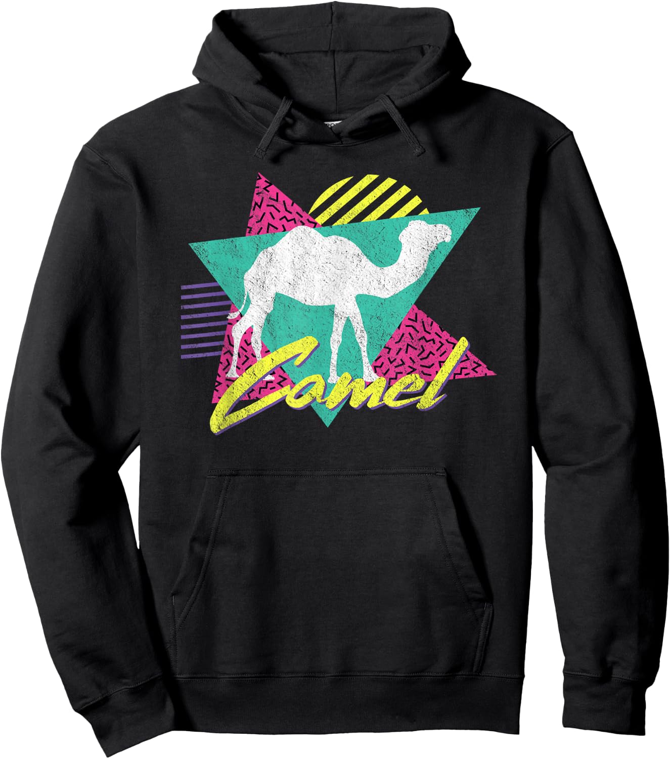 Vintage Retro 80s Or 90s Cool Camel Hoodie - Hoodie | Black