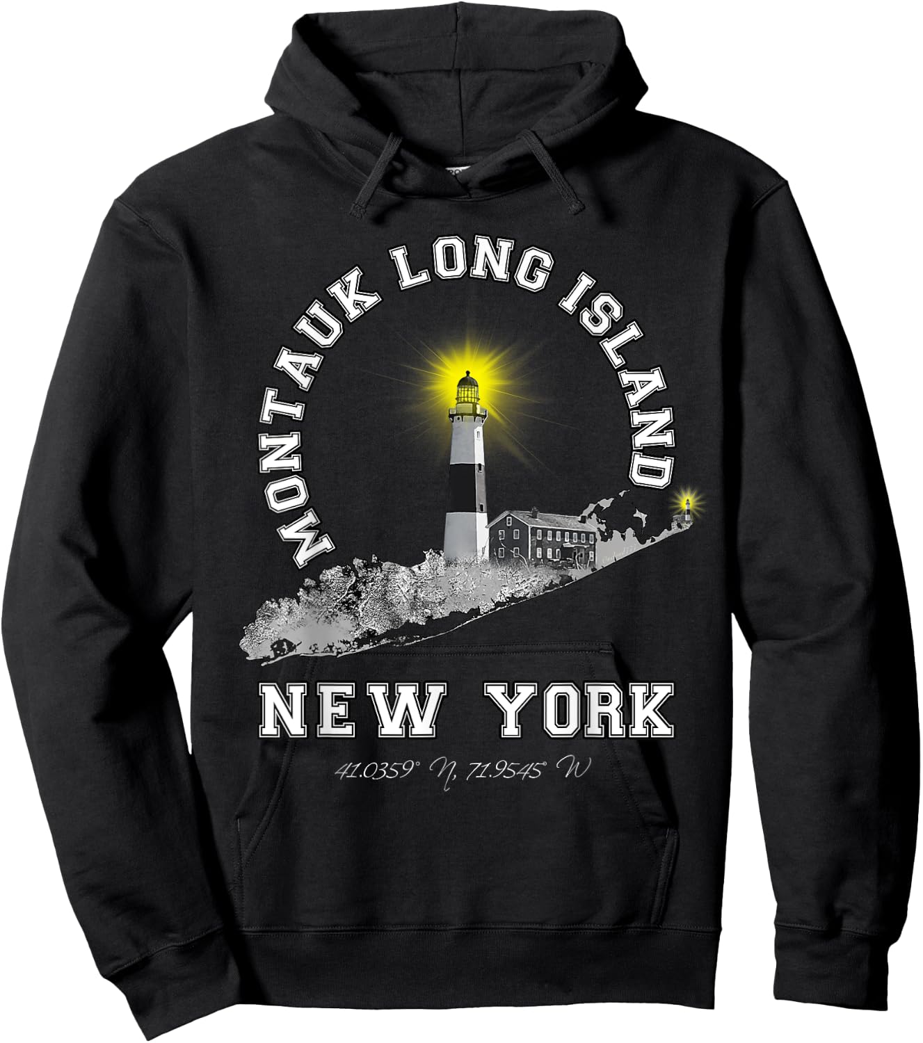 Montauk Long Island NY Shirt Hoodie - Hoodie | Black