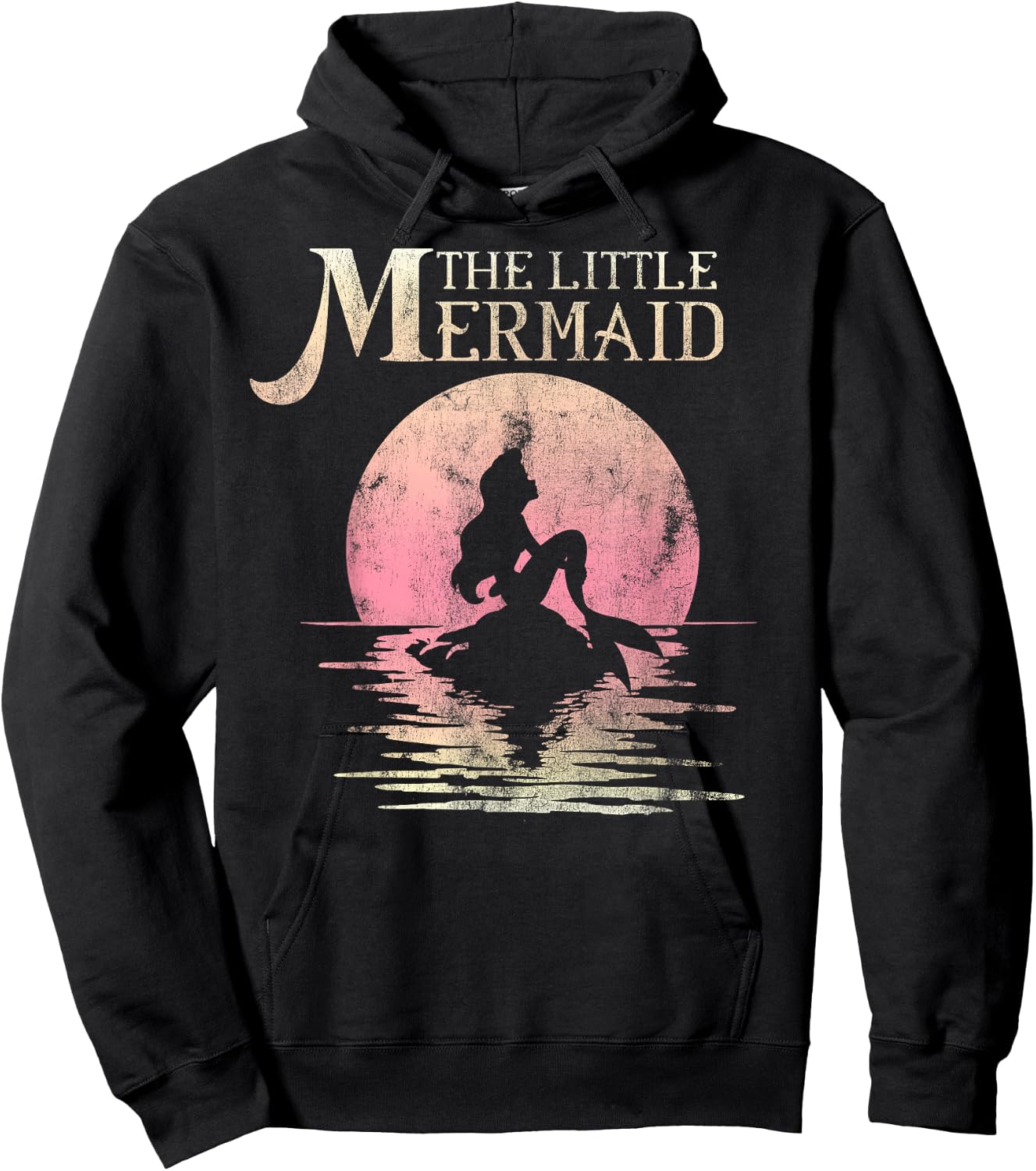 Disney The Little Mermaid Ariel Rock Moon Silhouette Hoodie - Hoodie | Black