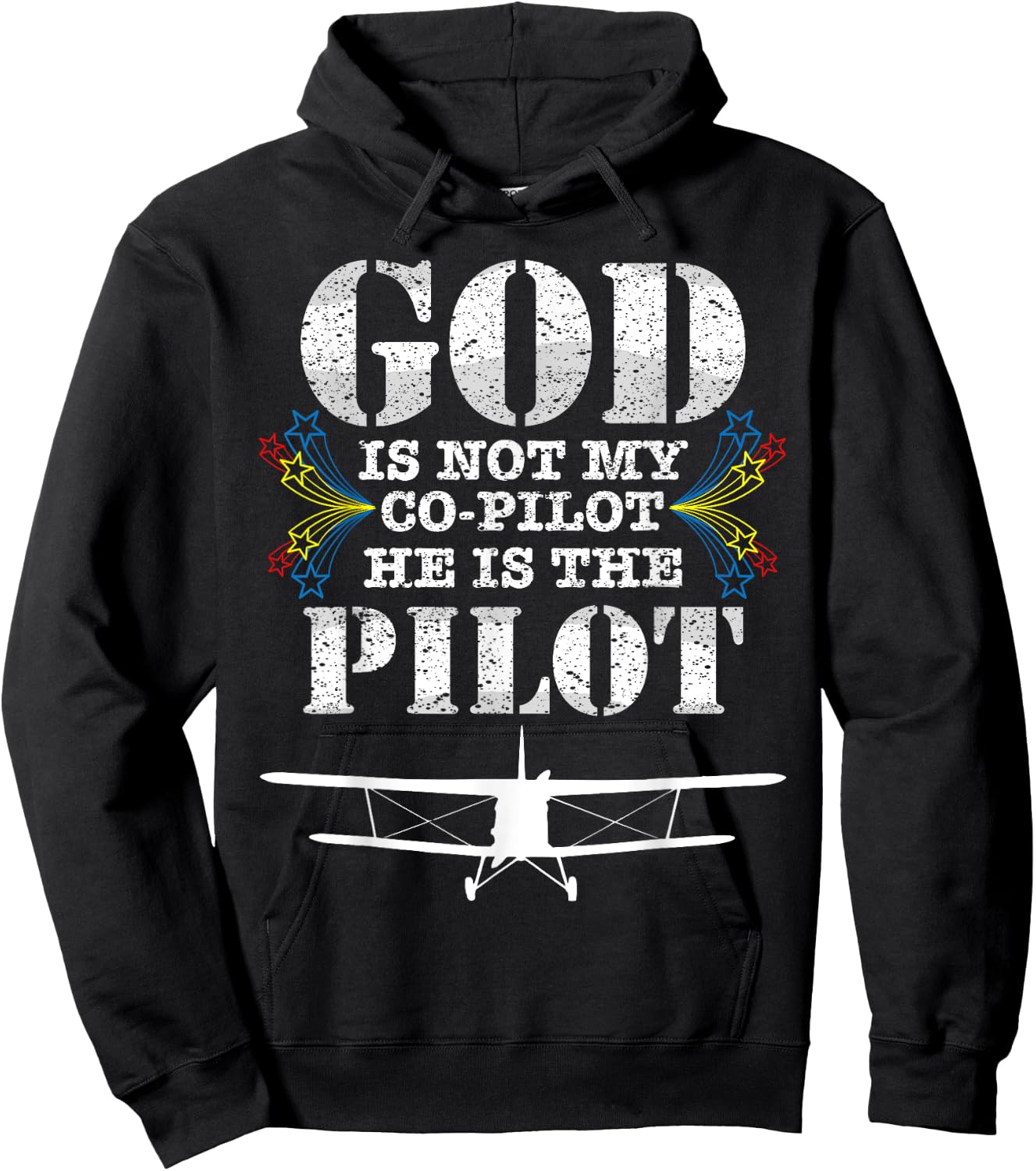 Cool God Is My Pilot | Funny Christian Airplane Control Gift Hoodie - Hoodie | Black
