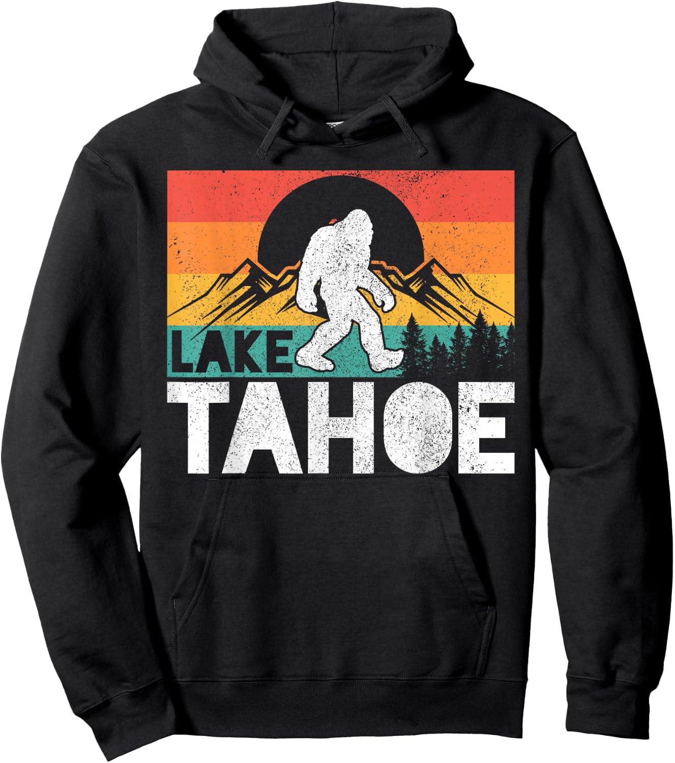Lake Tahoe California Bigfoot Vintage America California Hoodie - Hoodie | Black