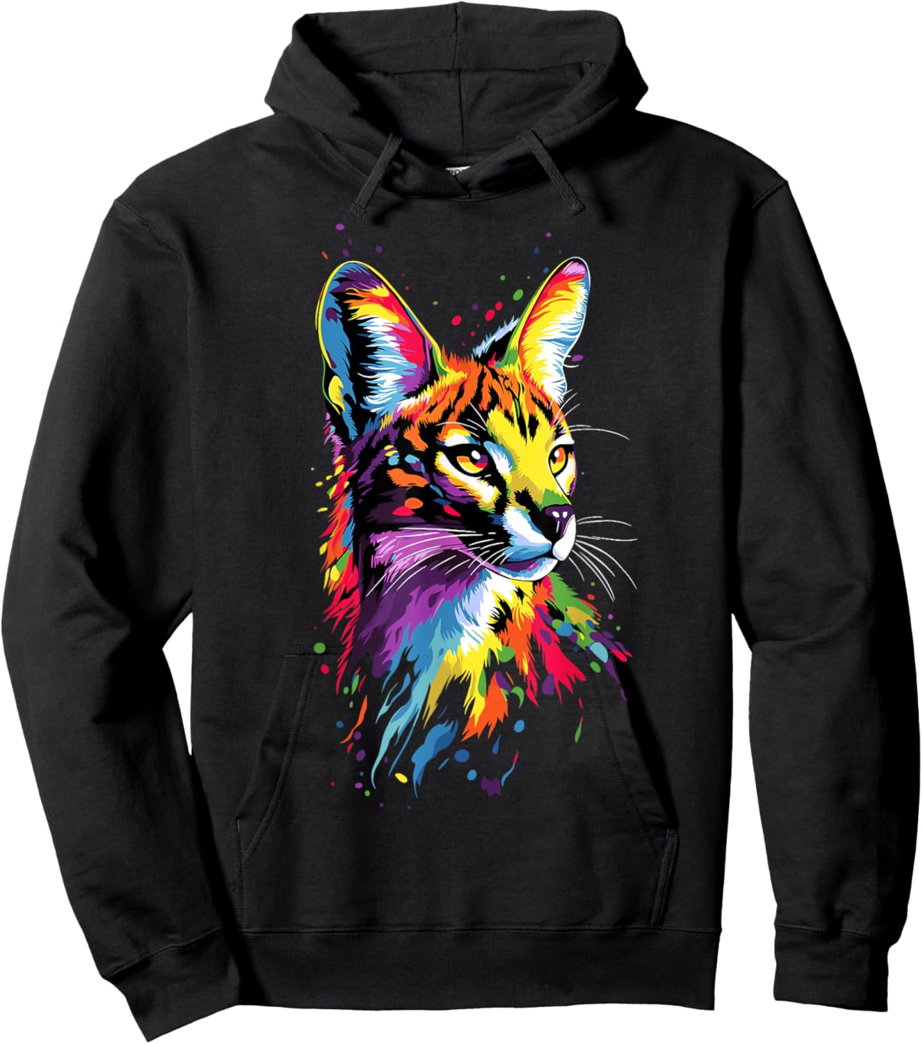 Serval Big Cat Africa Savannah Leopard Cat Cute Serval Hoodie - Hoodie | Black