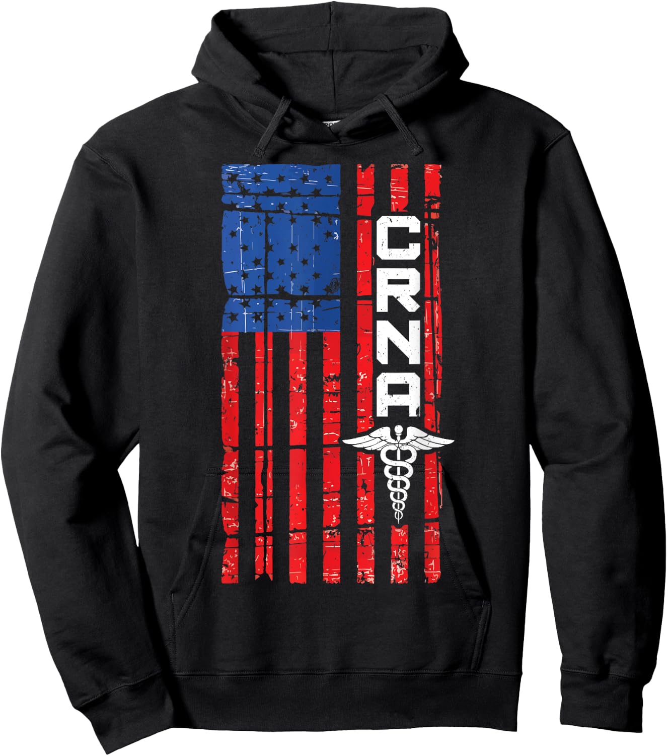 CRNA American Flag USA For Proud Nurses Hoodie - Hoodie | Black