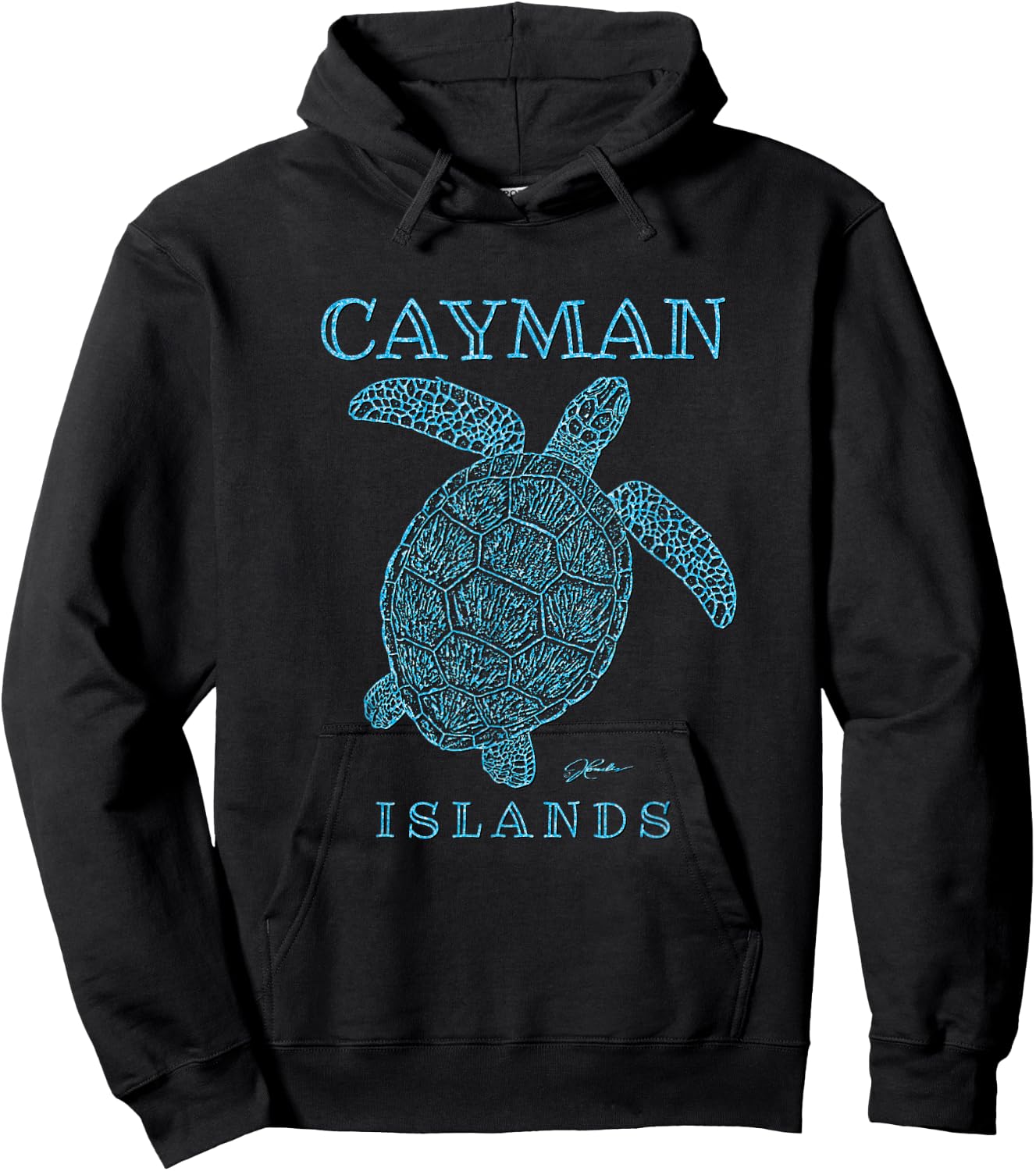 JCombs: Cayman Islands, Sea Turtle Hoodie - Hoodie | Black
