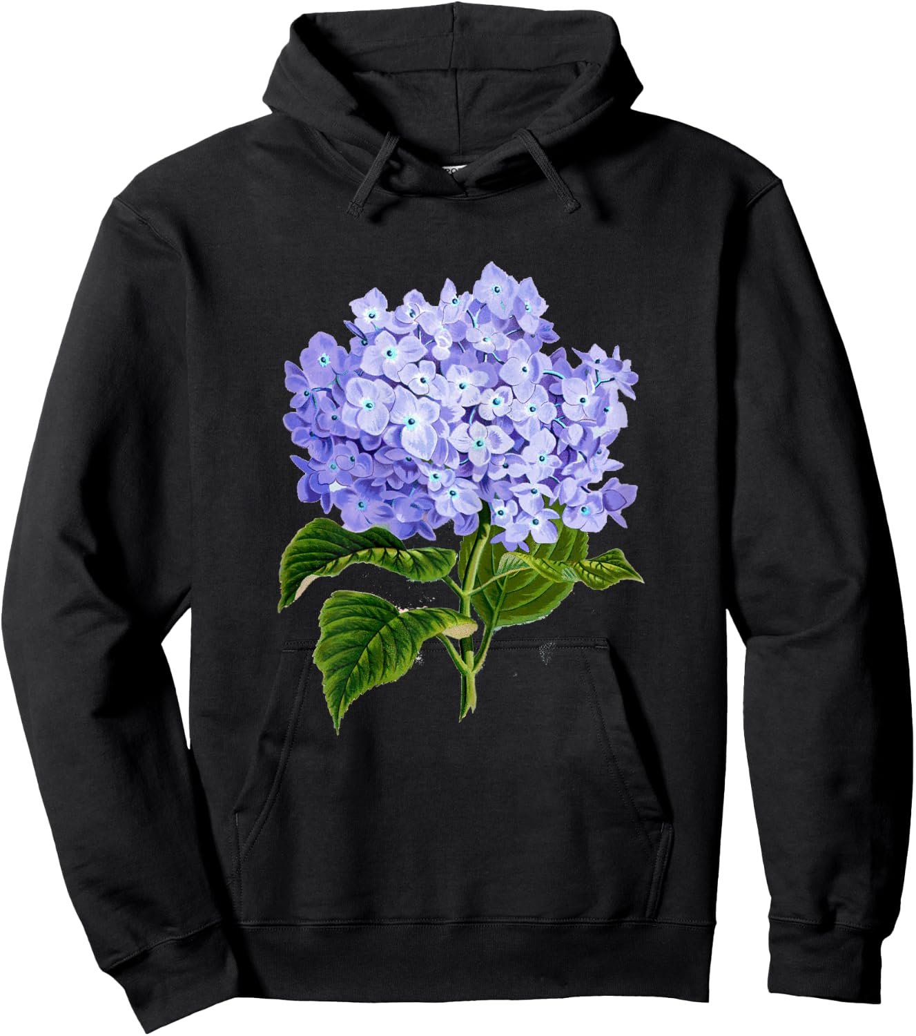 Delightful Hydrangea Hoodie - Hoodie | Black