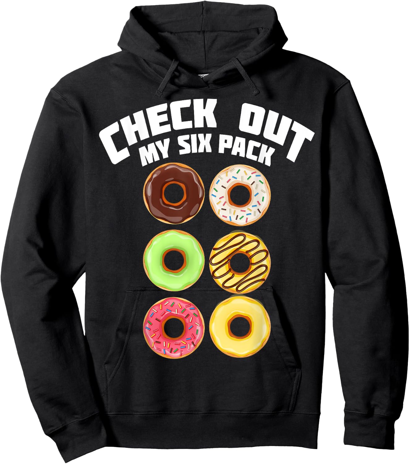 Cute Check Out My Six Pack Doughnut Abs Shirt Boys & Girls Hoodie - Hoodie | Black