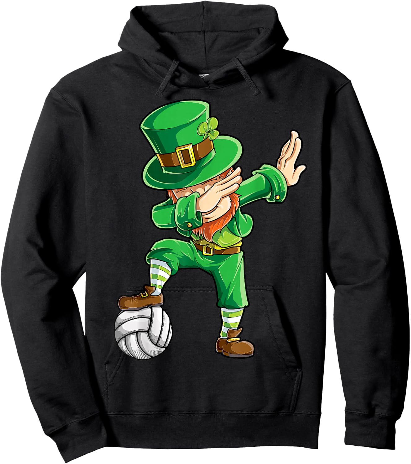 Dabbing Leprechaun Volleyball St Patricks Day Boys Girls Dab Hoodie - Hoodie | Black