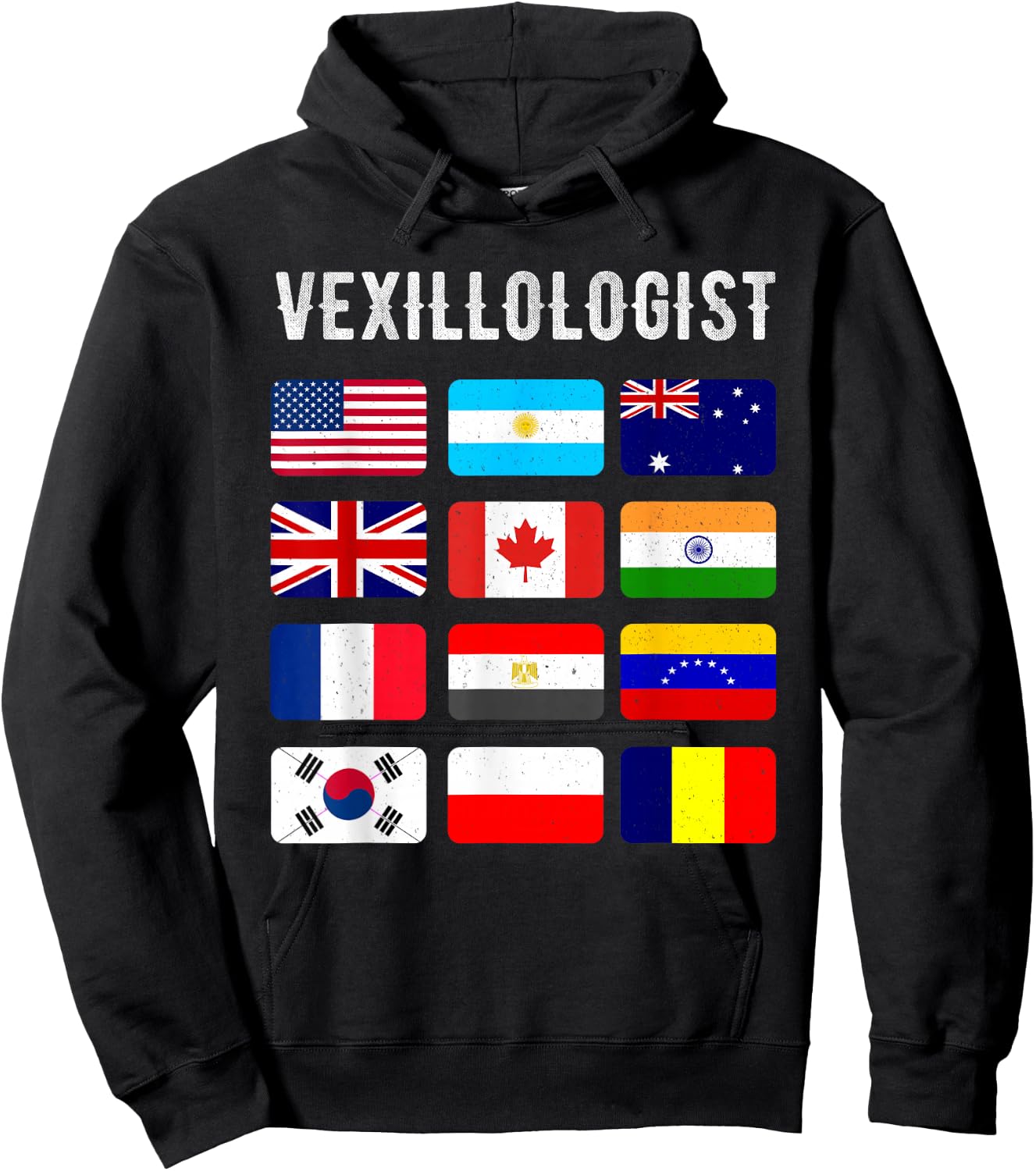 Vexillologist Vexillology Love Shirt Flag Collection Hoodie - Hoodie | Black