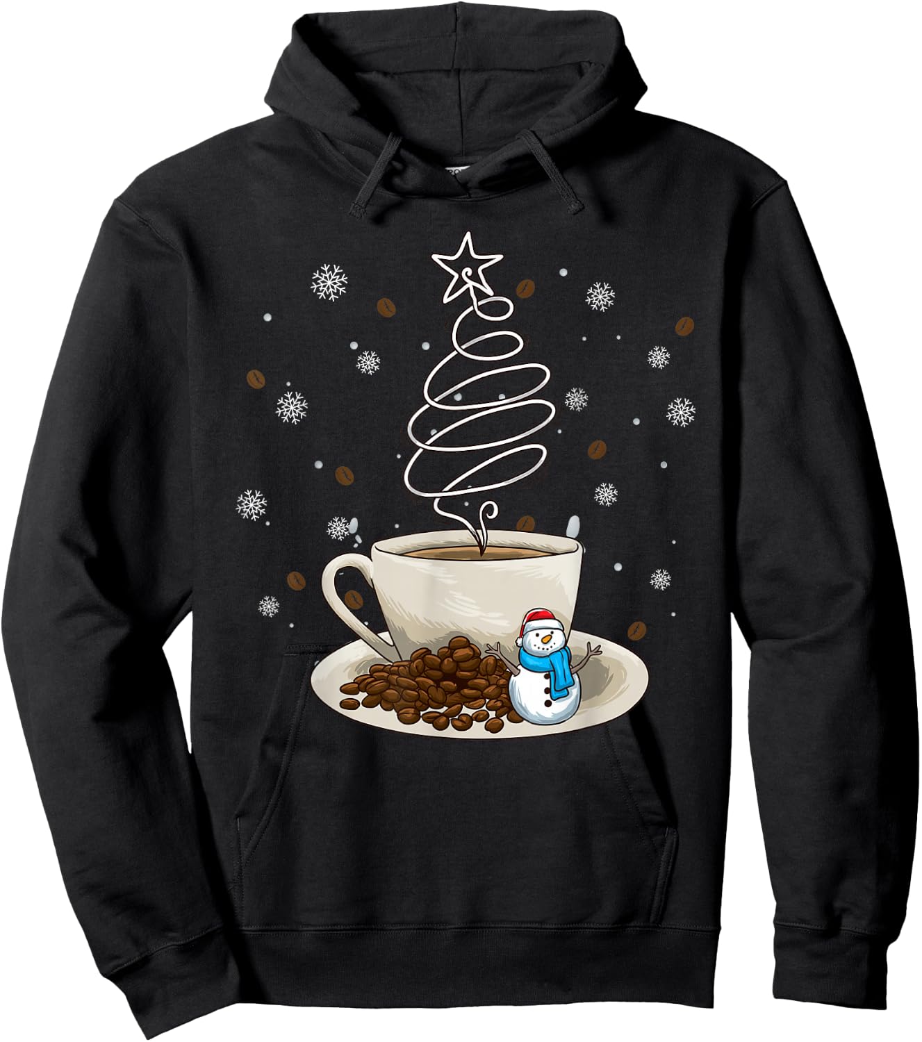 Fun Winter Snowman Holiday Coffee Drinker Barista Hoodie - Hoodie | Black