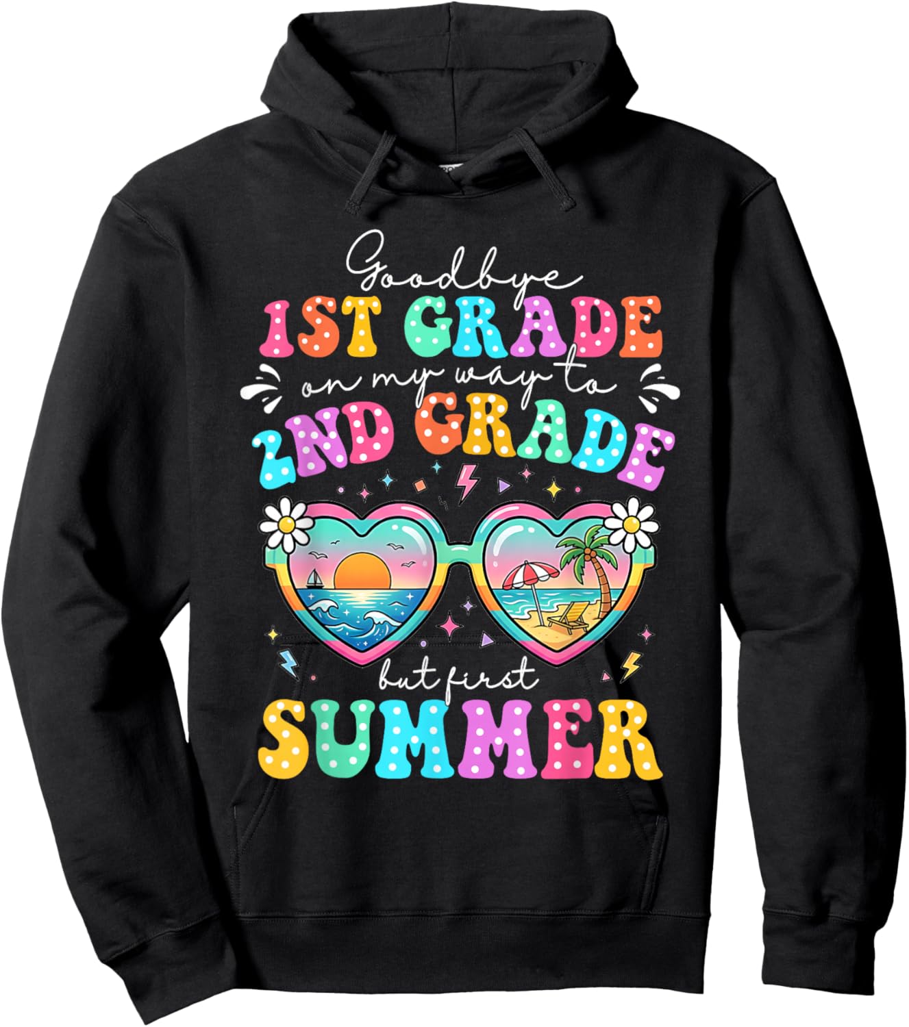 Goodbye 1st Grade Graduation to 2nd Grade First Summer Boys Hoodie - Hoodie | Black