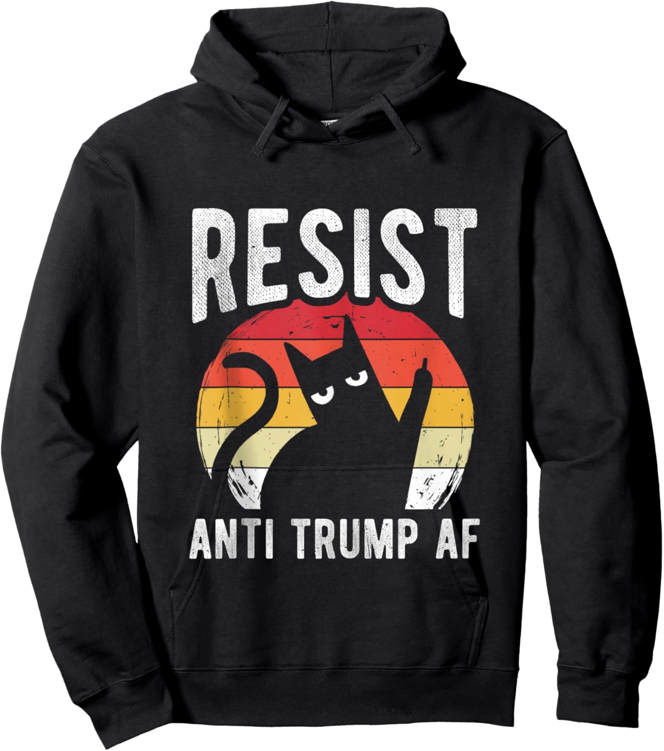 Resist Anti Trump AF Anti Trump Cat Hoodie - Hoodie | Black