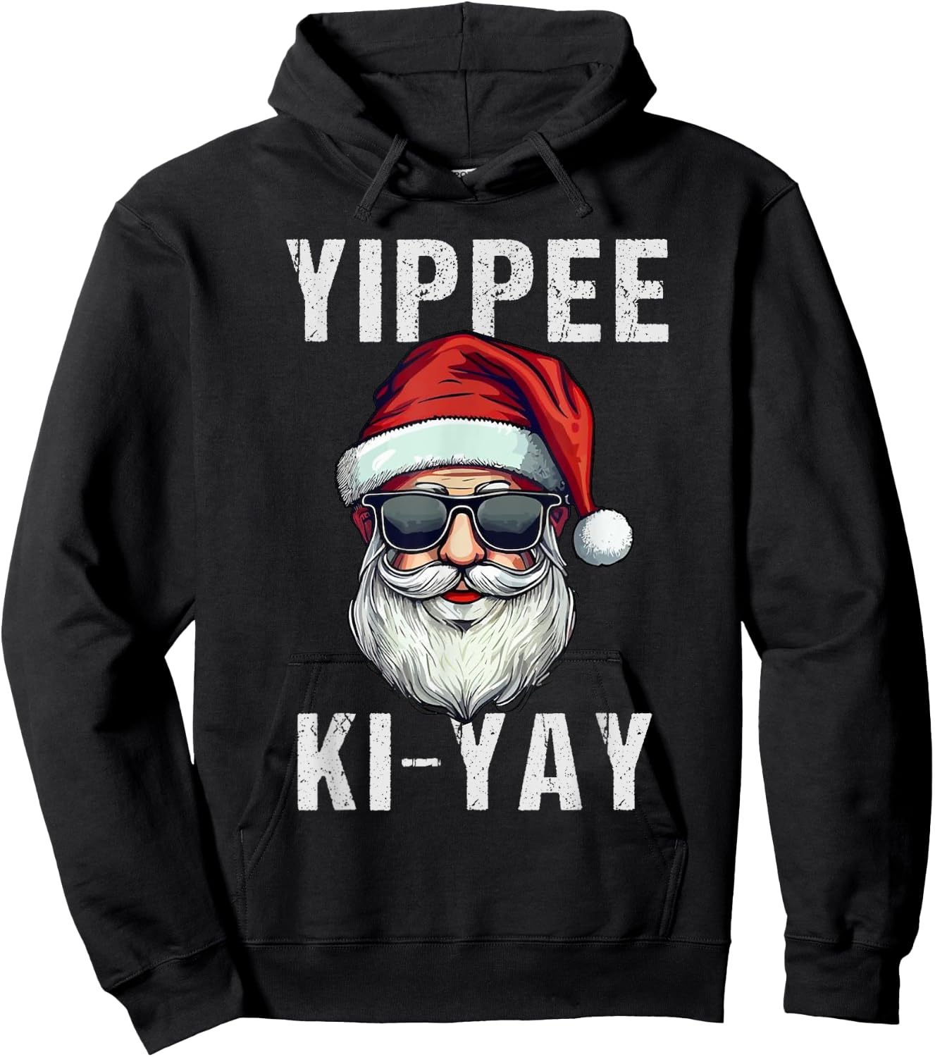 Funny Christmas Sweater Yippee-Ki-Yay Xmas , -Adults, -Kids, Black, Small, Short Sleeve, , Christmas, Funny Christmas Hoodie - Hoodie | Black