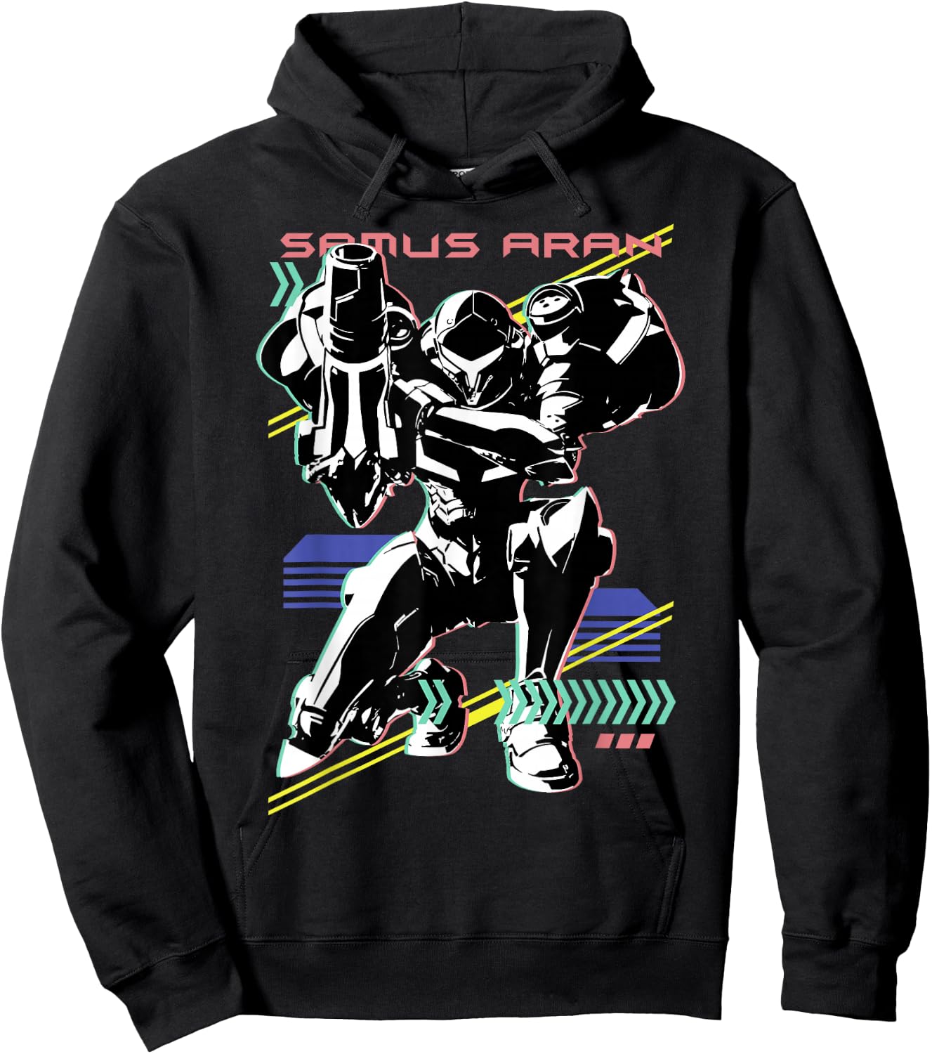 Nintendo Metroid Samus Aran Retro Neon Poster Hoodie - Hoodie | Black