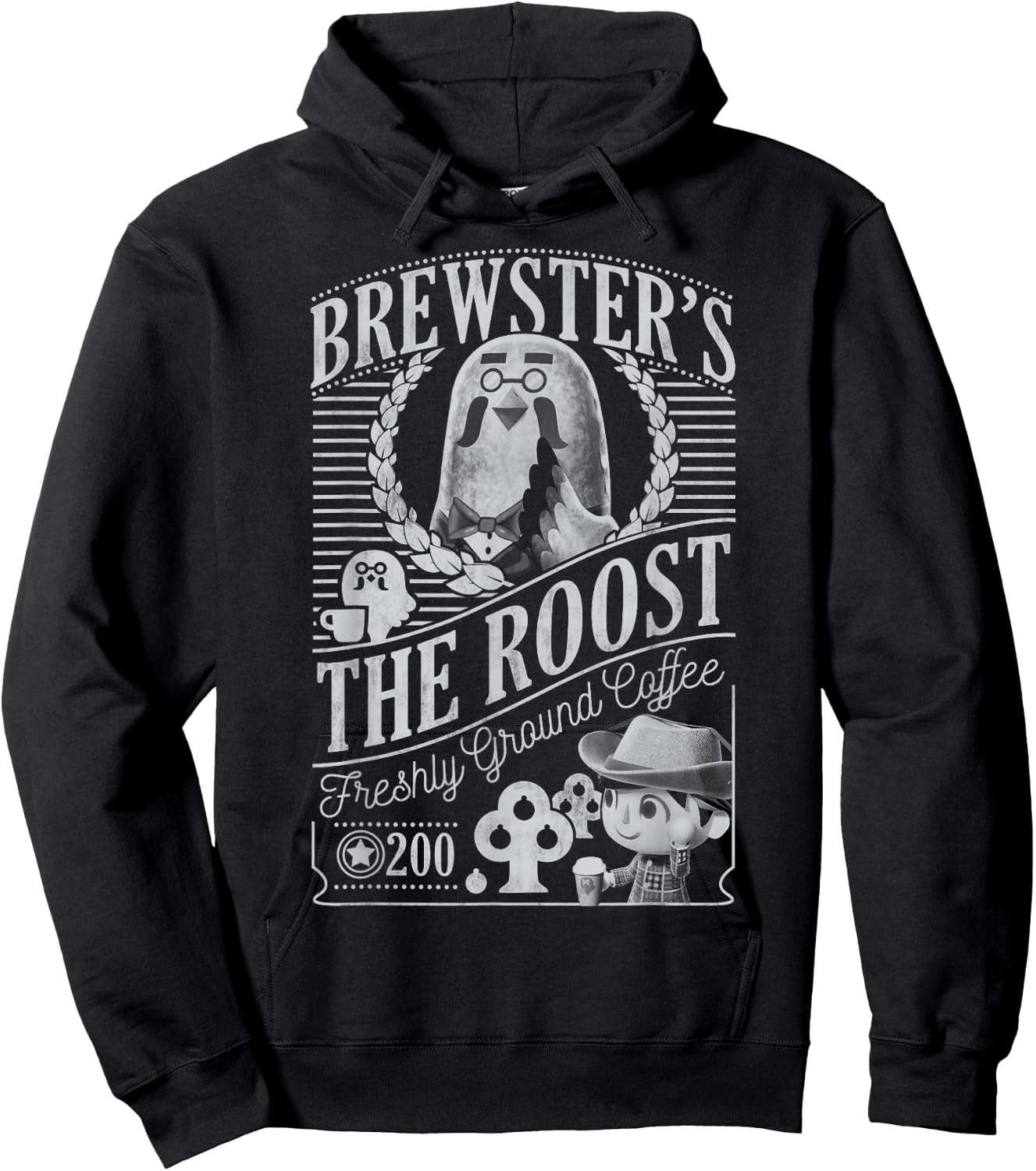 Animal Crossing Brewster's The Roost Graphic Hoodie - Hoodie | Black