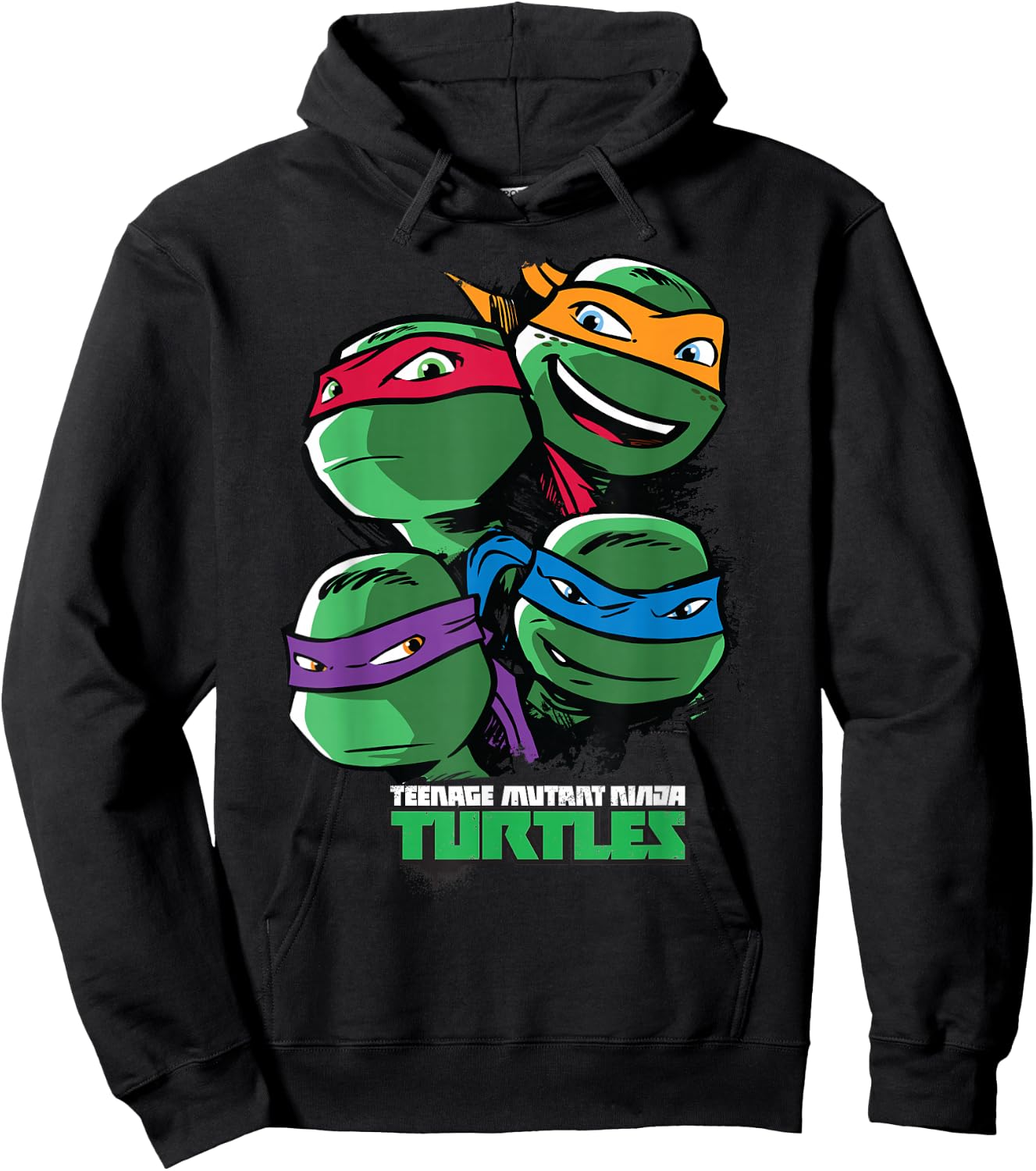 Teenage Mutant Ninja Turtles Large Character Faces Hoodie - Hoodie | Black