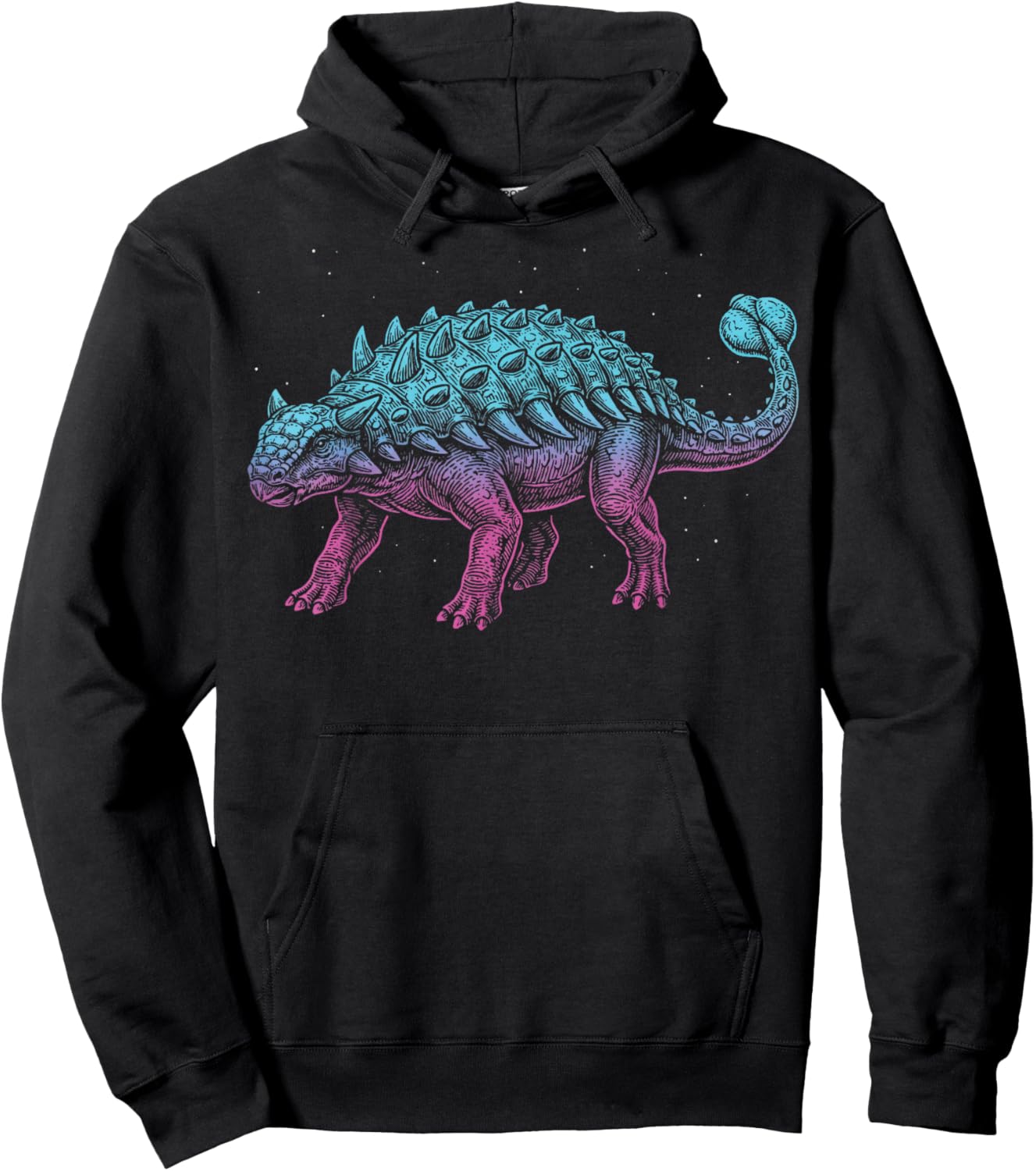 Ankylosaurus Illustration Dinosaur Hoodie - Hoodie | Black