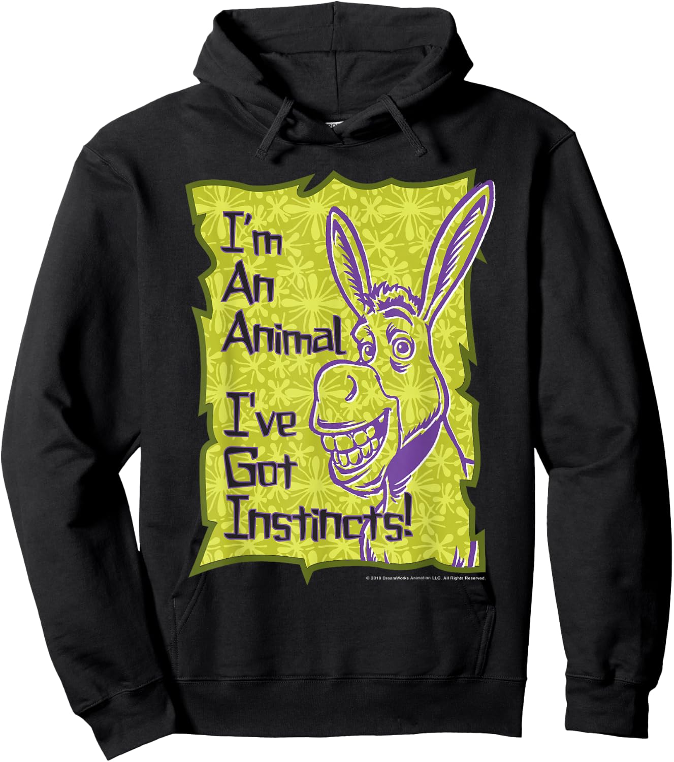 Shrek Donkey I'm An Animal I've Got Instincts Hoodie - Hoodie | Black