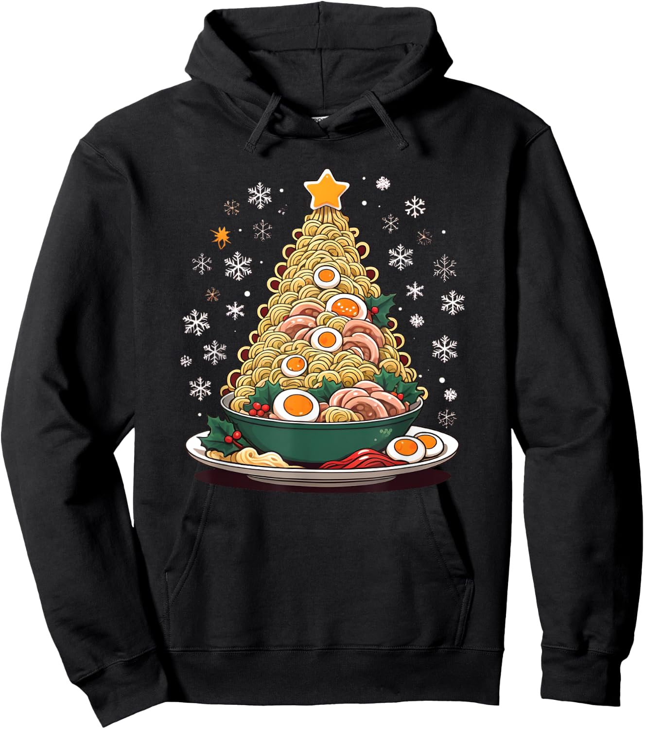 Ramen Bowl Christmas Tree Hoodie - Hoodie | Black