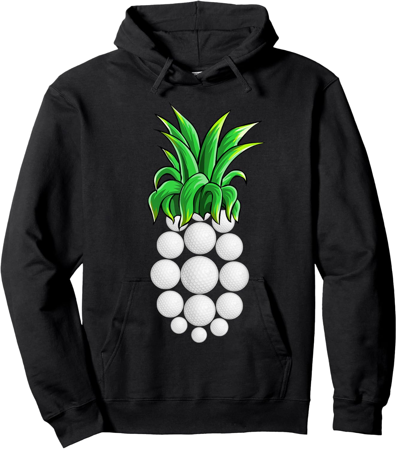 Pineapple Golf T Shirt Hawaiian Aloha Beach Gift Hawaii Hoodie - Hoodie | Black