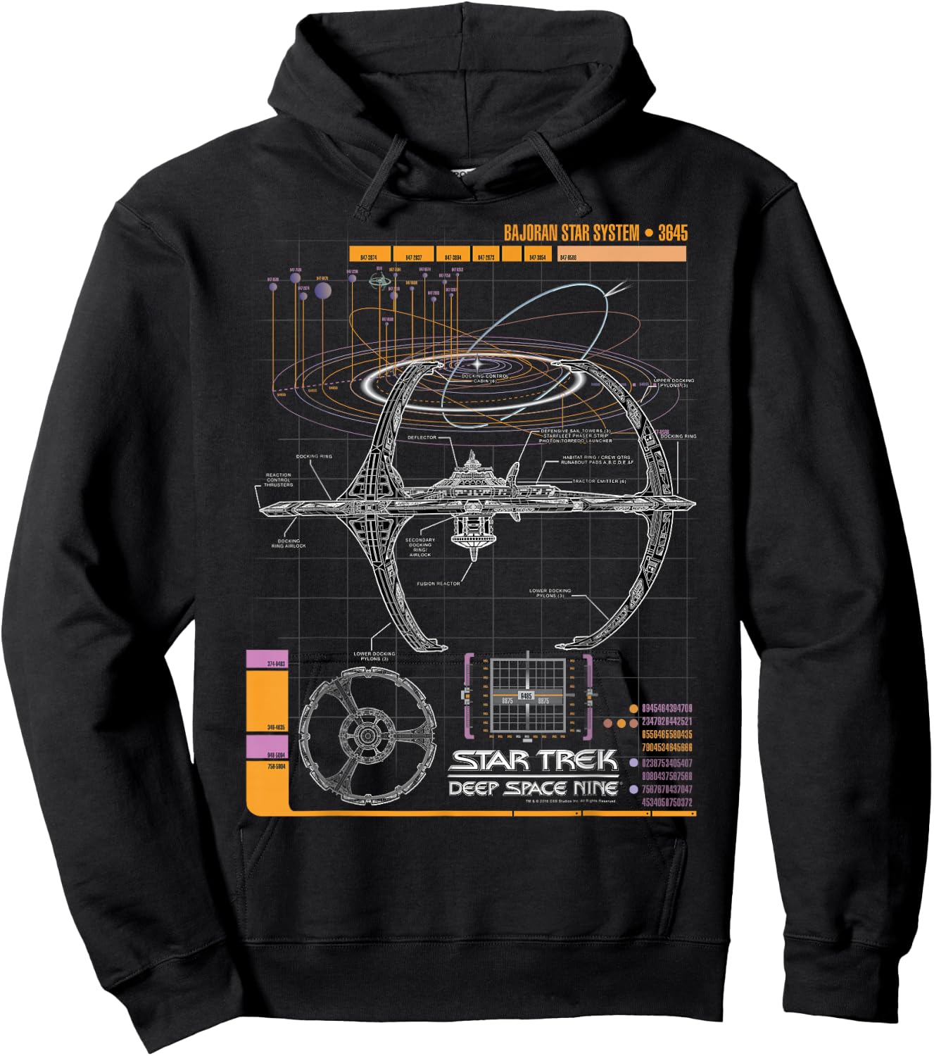Star Trek DS9 Bajoran System Schematic Hoodie - Hoodie | Black