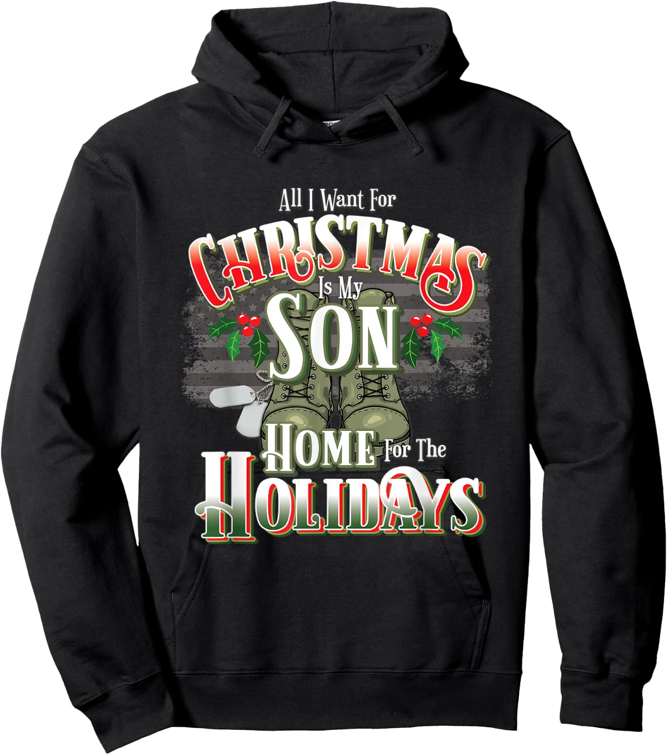 Christmas Military Family Home for the Holidays - Son Hoodie - Hoodie | Black